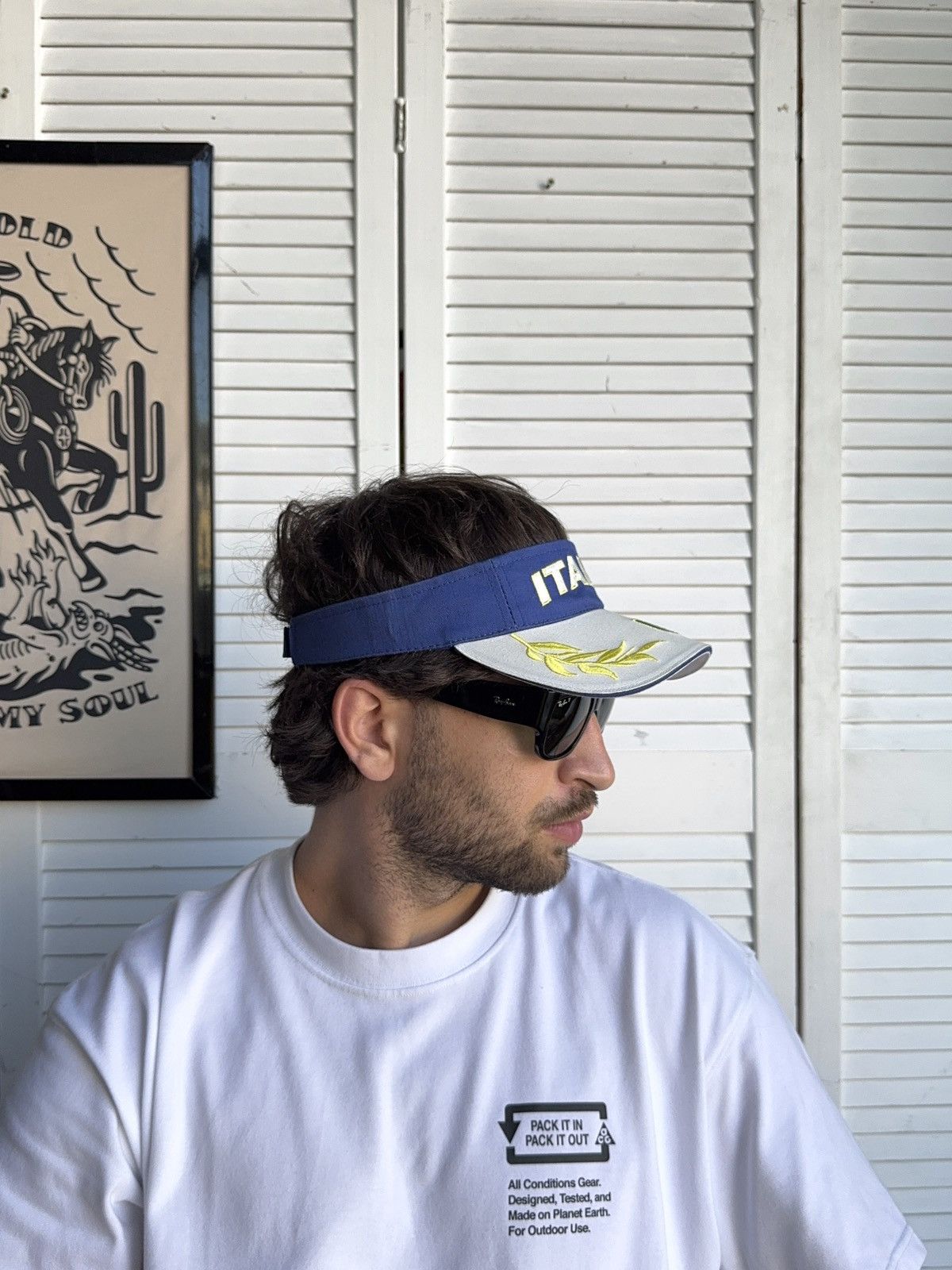 Vintage Vintage ITALIA Yacht Visor Hat Cap Golf Size ONE SIZE - 5 Thumbnail