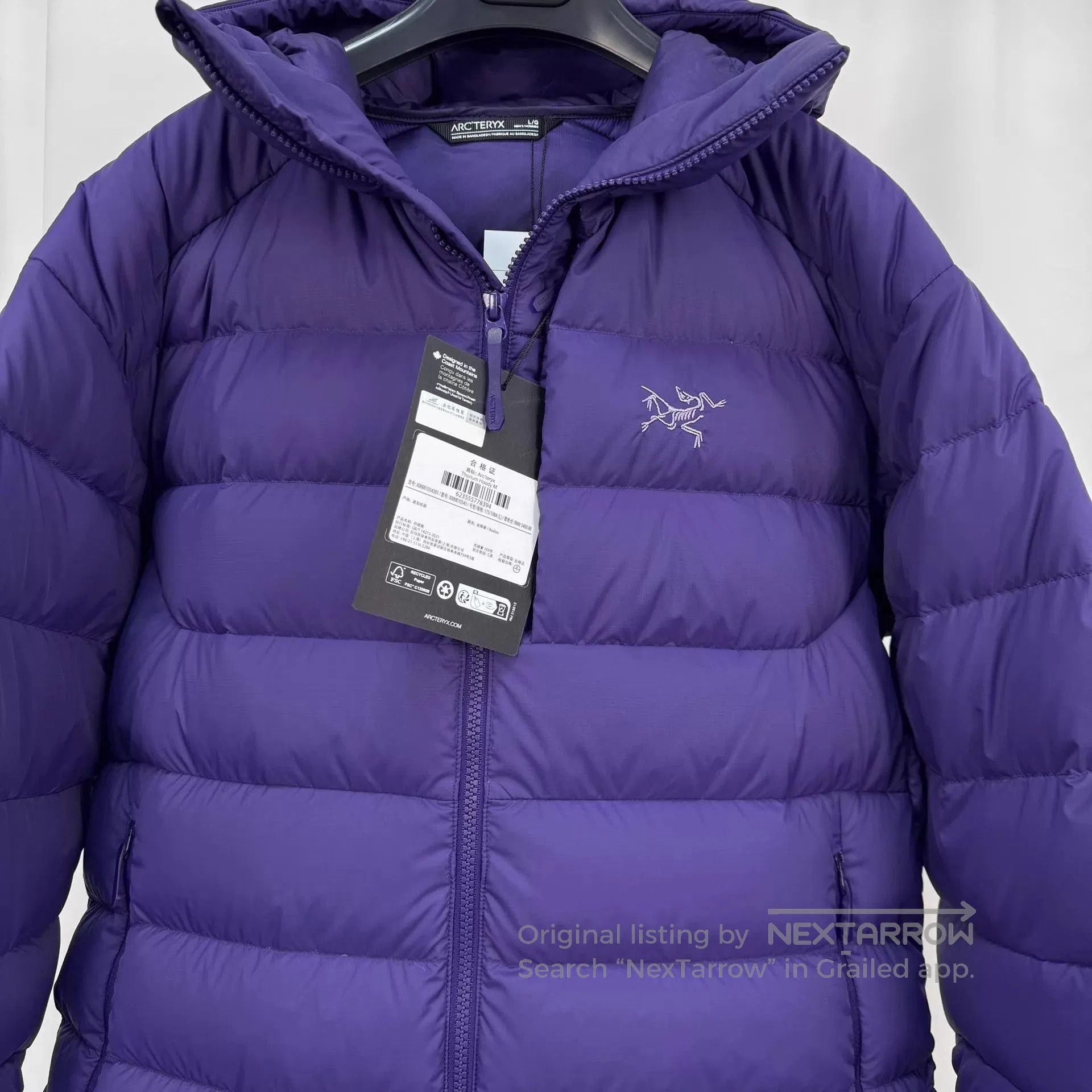 Arc'teryx Purple Hooded Puffer Jacket Size L. Size US L / EU 52-54 / 3 - 3 Thumbnail