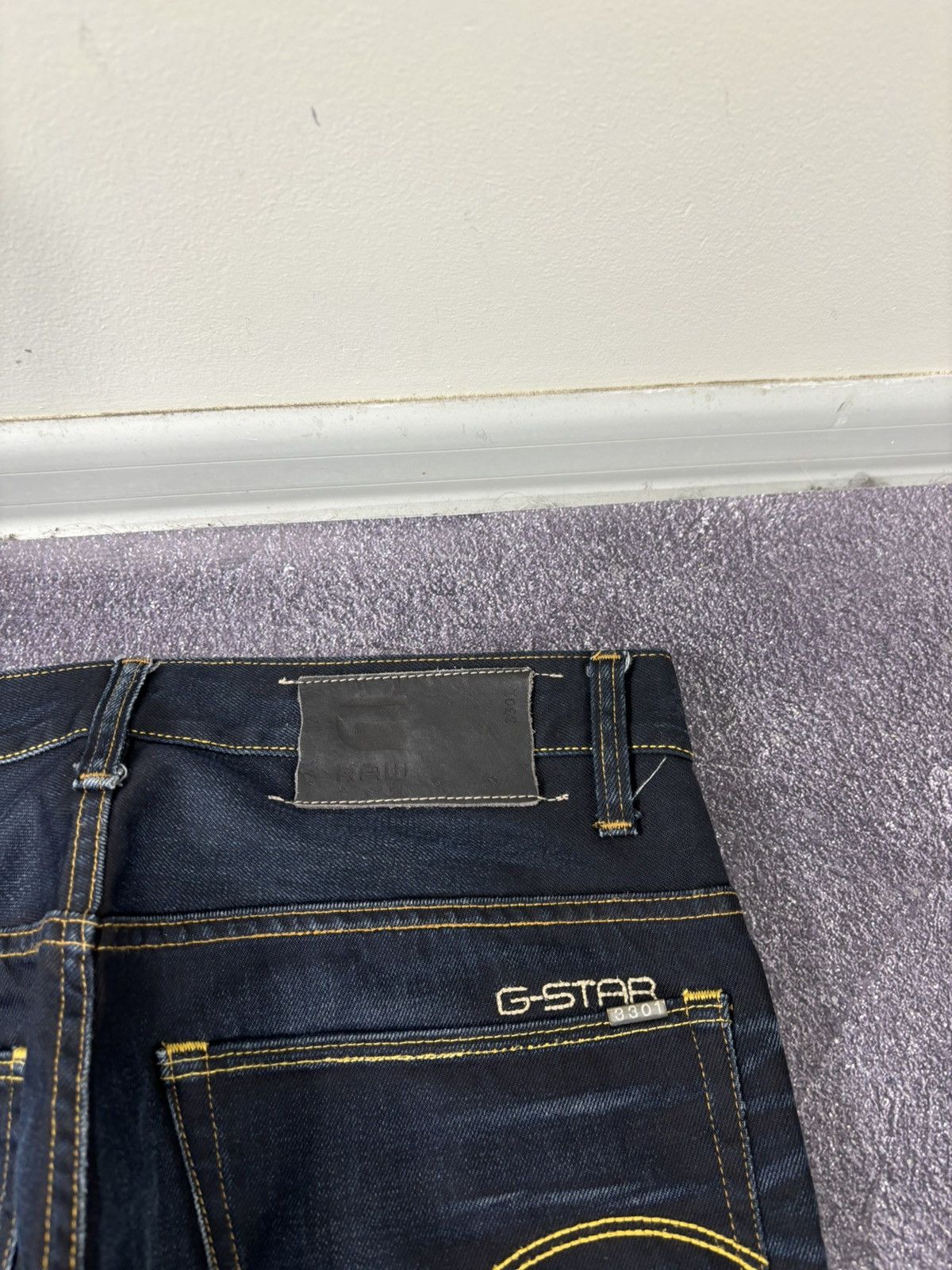 G-Star Vintage G-Star Raw Avant Garde Hype Navy Denim Biker Jeans Size US 33 - 6 Thumbnail
