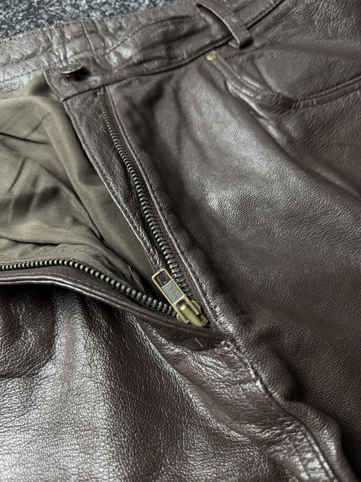 Leather Y2K Vintage Leather Pants Opium Style Alt Biker USA Rare Size US 33 - 7 Thumbnail