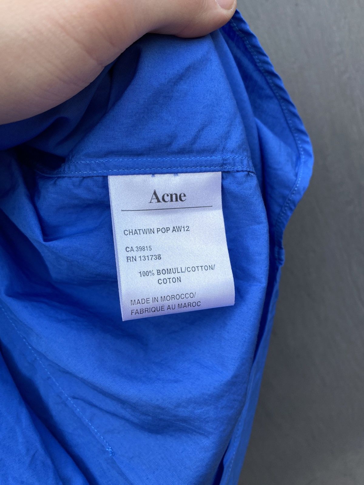 Acne Studios Acne Chatwin Pop AW12 blue shirt size 52 Size US L / EU 52-54 / 3 - 9 Thumbnail