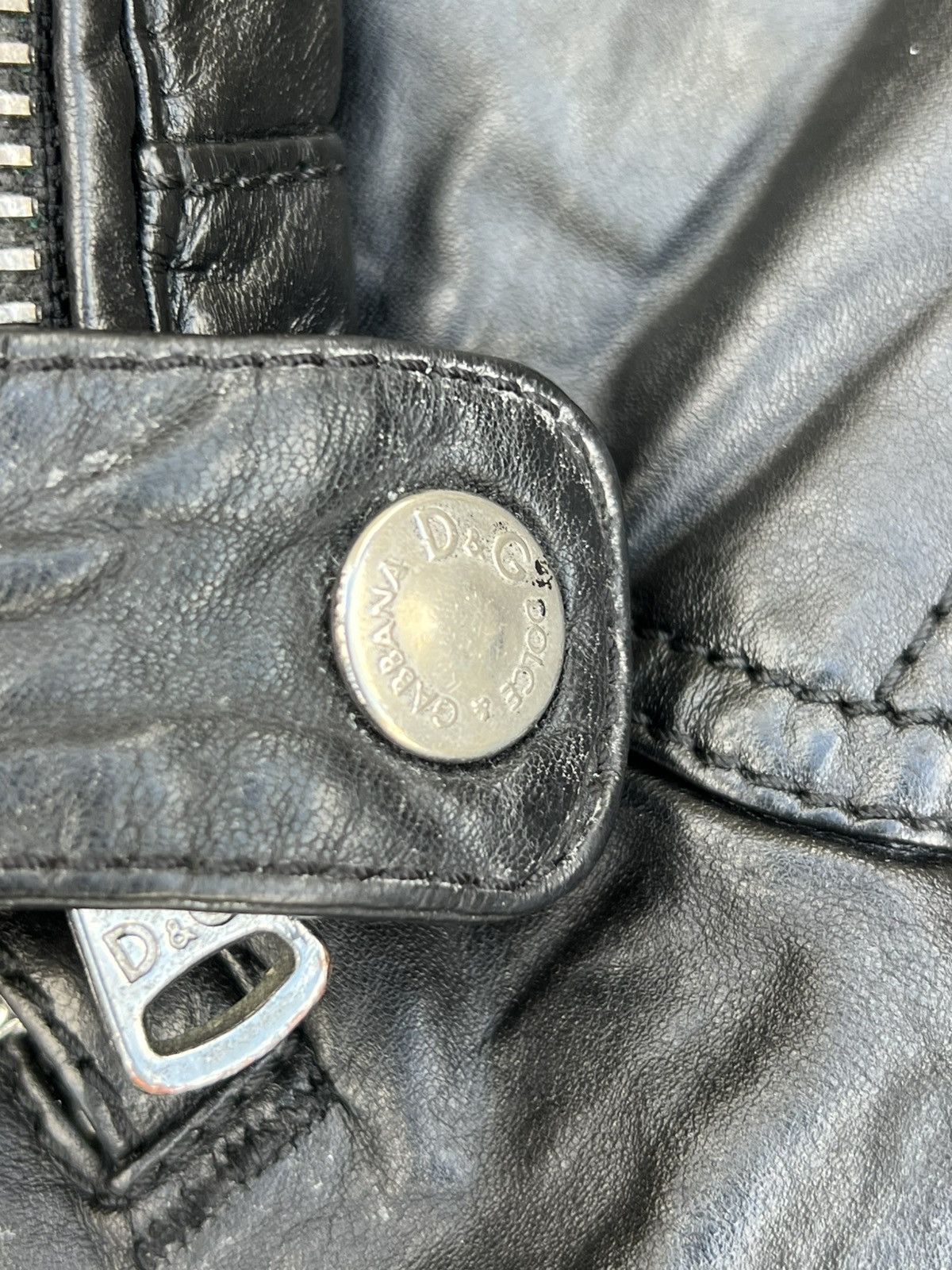 Dolce & Gabbana D&G ARCHIVAL “MULTI-ZIP” BLACK LAMBSKIN MOTO JACKET-size 50 Size US M / EU 48-50 / 2 - 14 Thumbnail