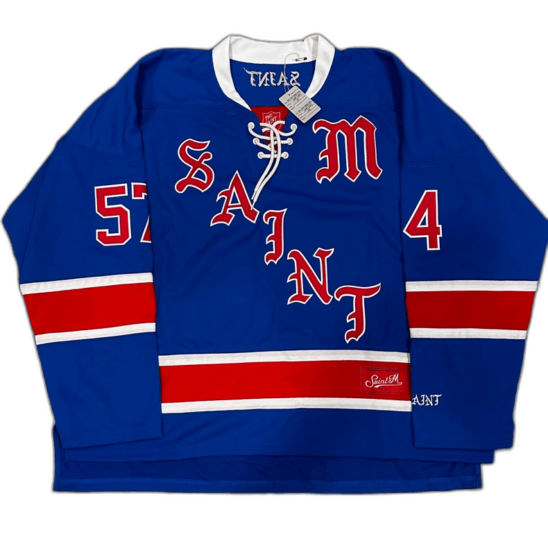 Saint Michael Saint Michael Blue Red Long Sleeve Hockey Jersey Size US M / EU 48-50 / 2 - 1 Thumbnail