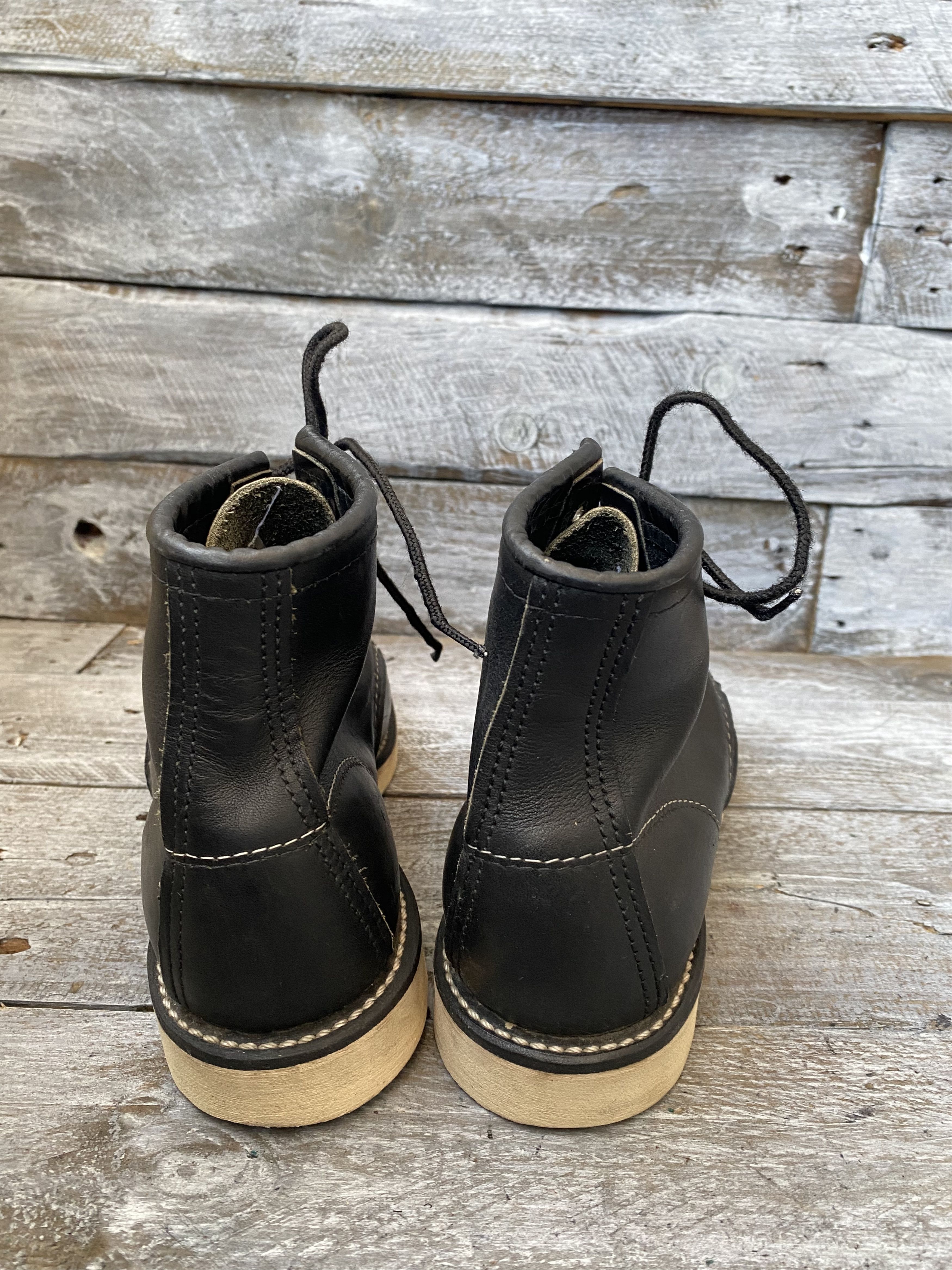 Red Wing Redwing moc-toe black leather boots sz 37.5 Size US 5.5 / EU 38 - 6 Thumbnail
