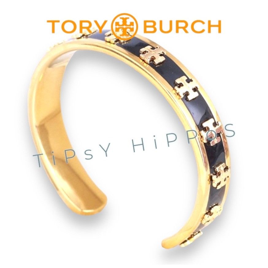 Tory Burch Stunning Tory Burch Gold & Black Bangle Bracelet Size ONE SIZE - 4 Thumbnail