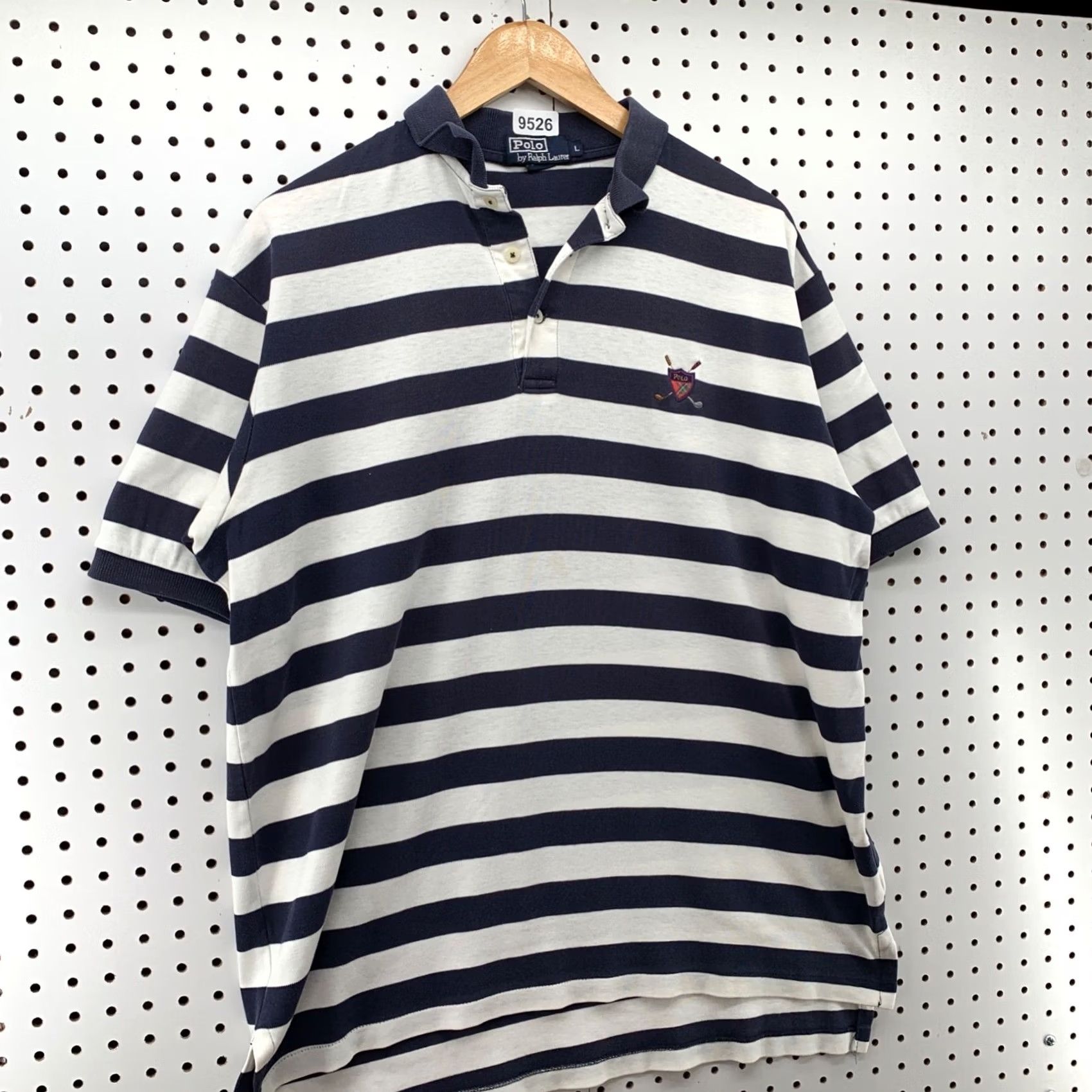 Polo Ralph Lauren VINTAGE Polo Ralph Lauren Shirt Mens Large Golf Clubs Logo Blue White Size US L / EU 52-54 / 3 - 3 Thumbnail