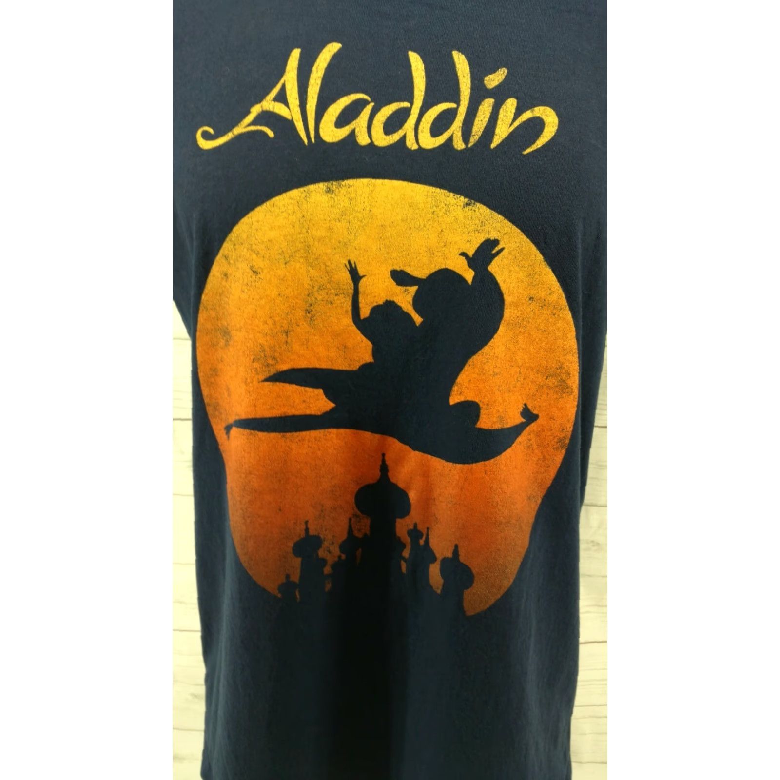 Disney Disney Aladdin Magic Carpet Silhouette Men's Short Sleeve Cotton T-shirt Large Size US L / EU 52-54 / 3 - 2 Thumbnail