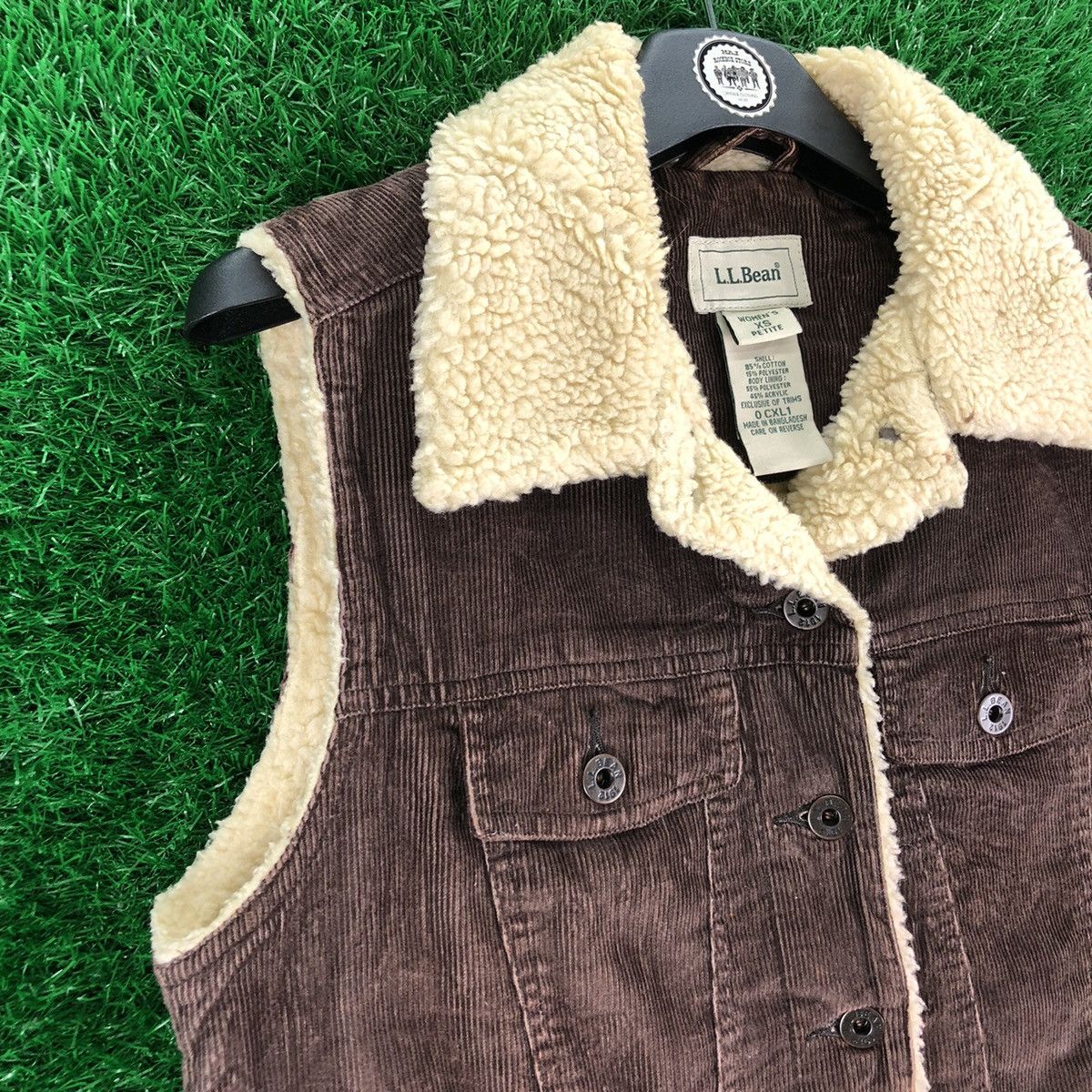 L.L. Bean L.L Bean Corduroy Sherpa Lining Women Vest Size XS / US 0-2 / IT 36-38 - 2 Thumbnail