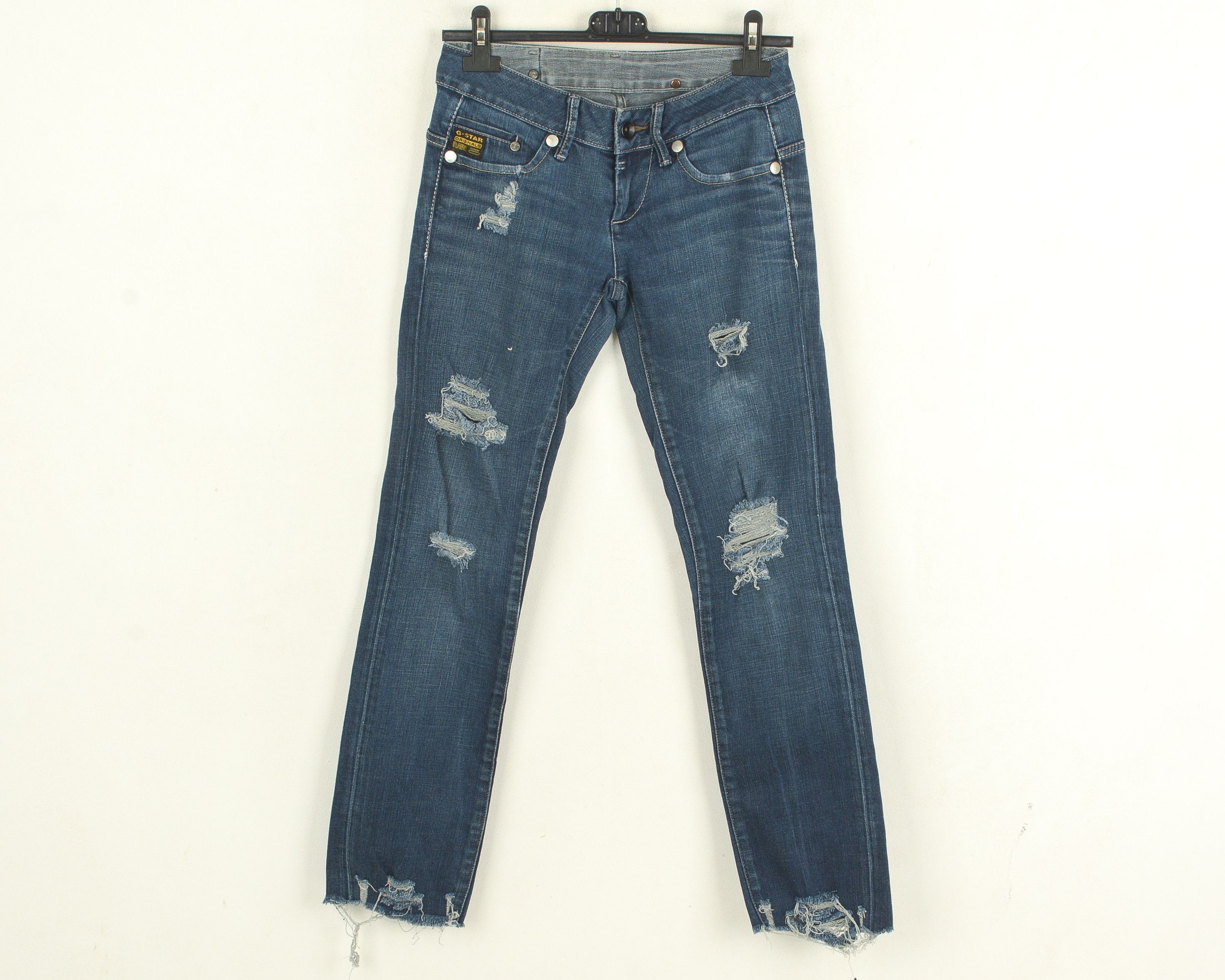 G-Star Midge Straight Women Jeans W26 L34 Trousers Pants Ripped Zip Size 26" / US 2 / IT 38 - 1 Thumbnail