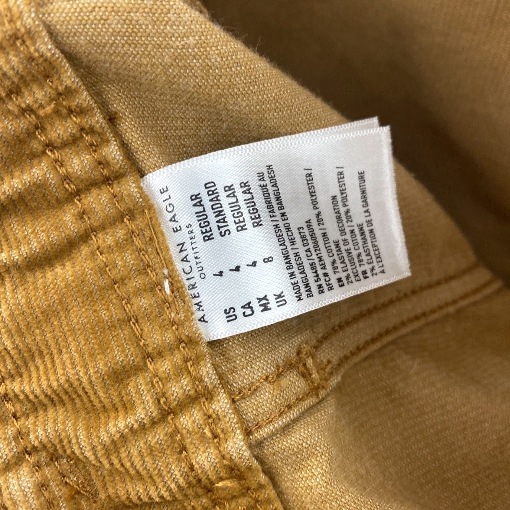 American Eagle Outfitters AMERICAN EAGLE OUTFITTERS Women's A-LINE CORDUROY SKIRT Size 4 Camel Brown - 90s Preppy Vibe, Short Length, Button Closure, Lined, Dark Wash Size 27" / US 4 / IT 40 - 5 Thumbnail