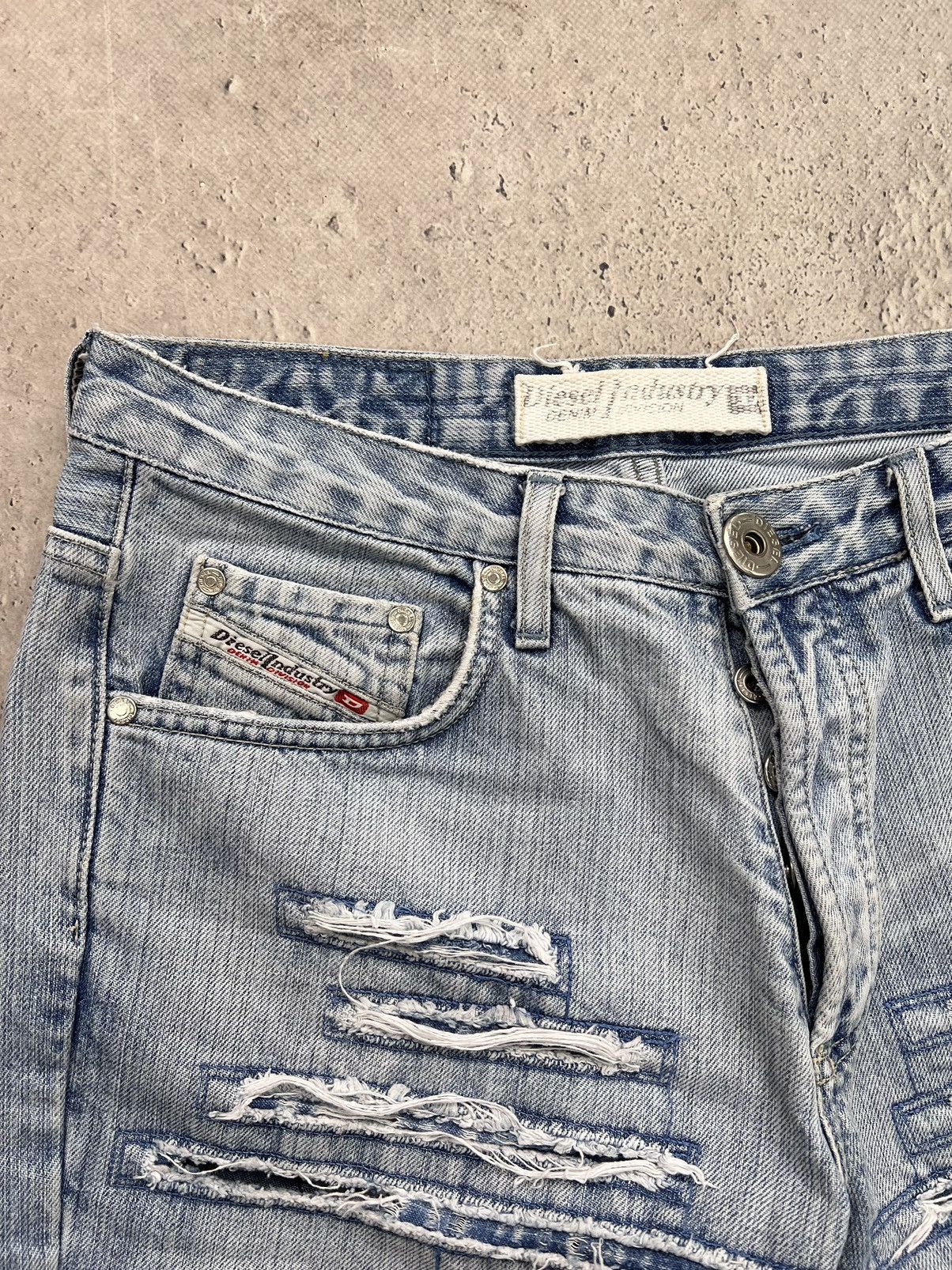 Diesel × Japanese Brand Diesel Dirty Pants FADED crash DENIM THRASHED Y2k Distressed Size US 32 / EU 48 - 8 Thumbnail