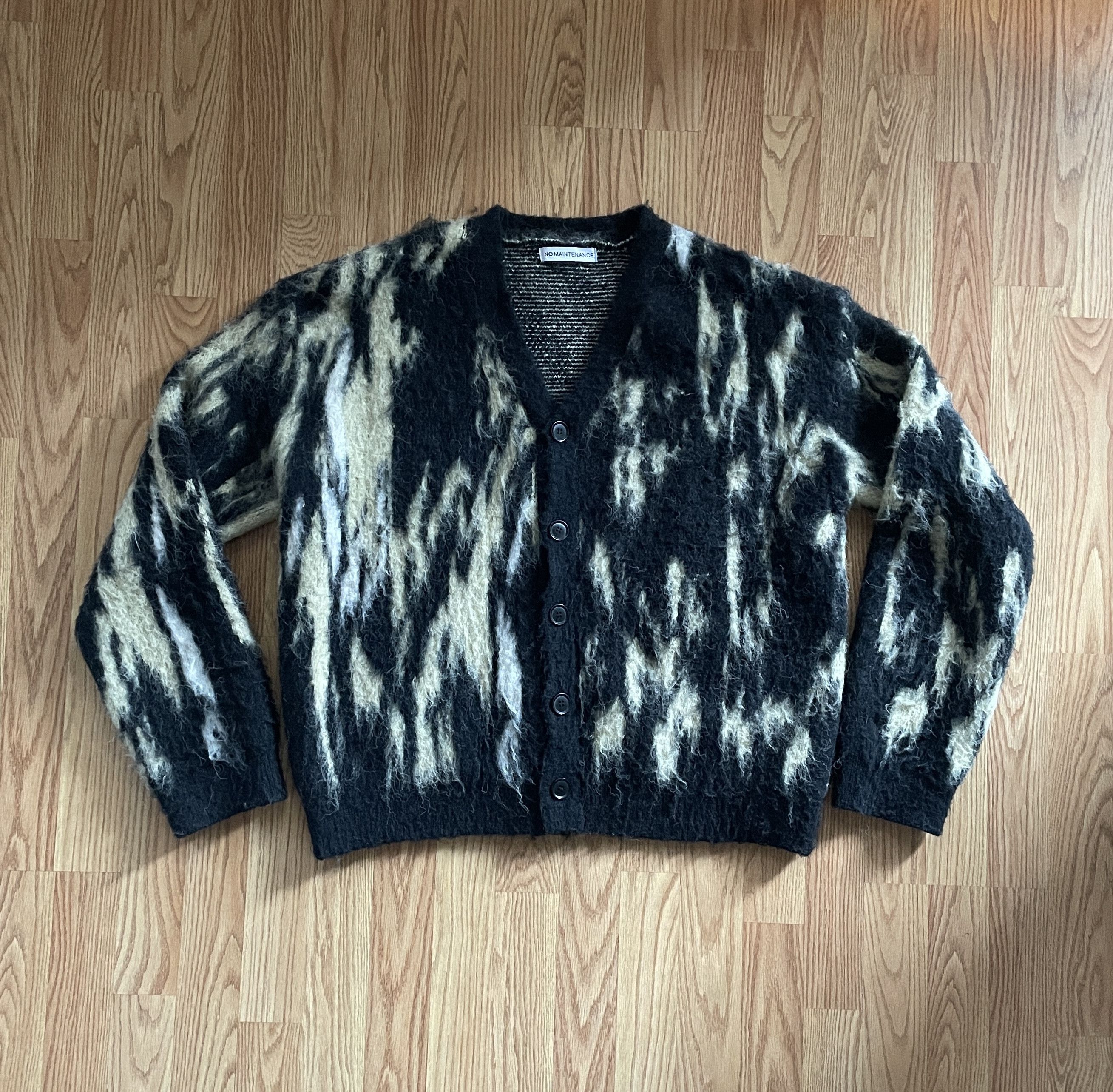 No Maintenance No Maintenance Still Shag Cardigan Monochrome | Grailed