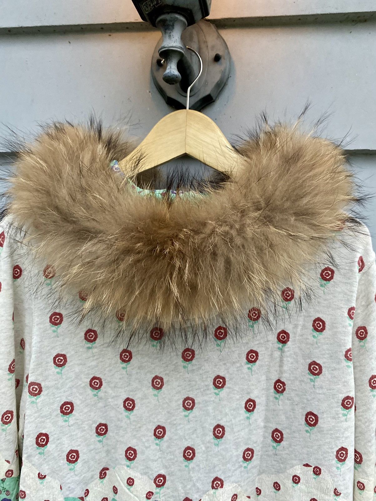 Japanese Brand Scolar Bohemian Japanese Floral All Over Hoodie With Fur Size US M / EU 48-50 / 2 - 7 Thumbnail