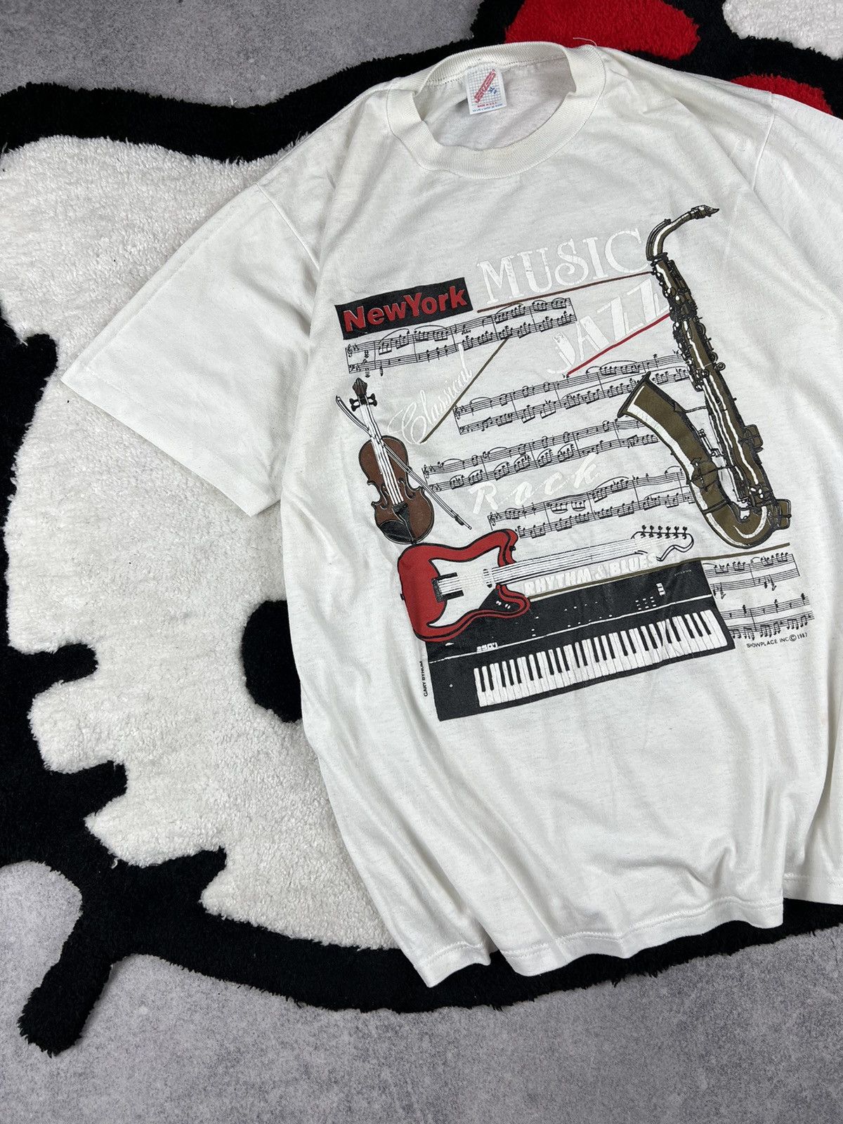 Band Tees Vintage New York Music 1987 Single Stitch Y2K Tee Shirt Size US XL / EU 56 / 4 - 2 Thumbnail