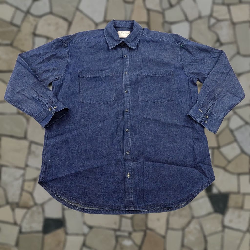 Free People Free People Shirt Womens Small Blue Denim Oversized Top Boho NWOT Size S / US 4 / IT 40 - 1 Thumbnail