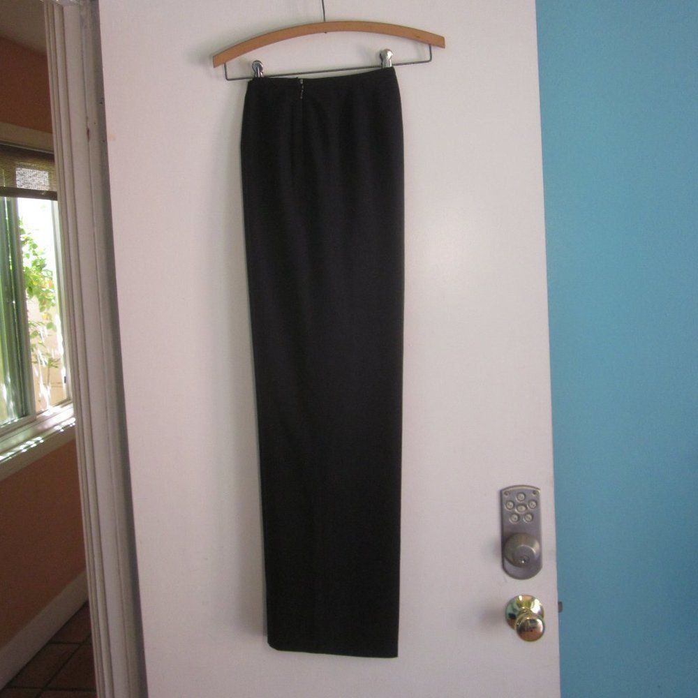 Good Worth & Co. Worth Silk Wide Leg Trousers Black/ Very Dark Navy Blue Drap Size 28" / US 6 / IT 42 - 10 Thumbnail