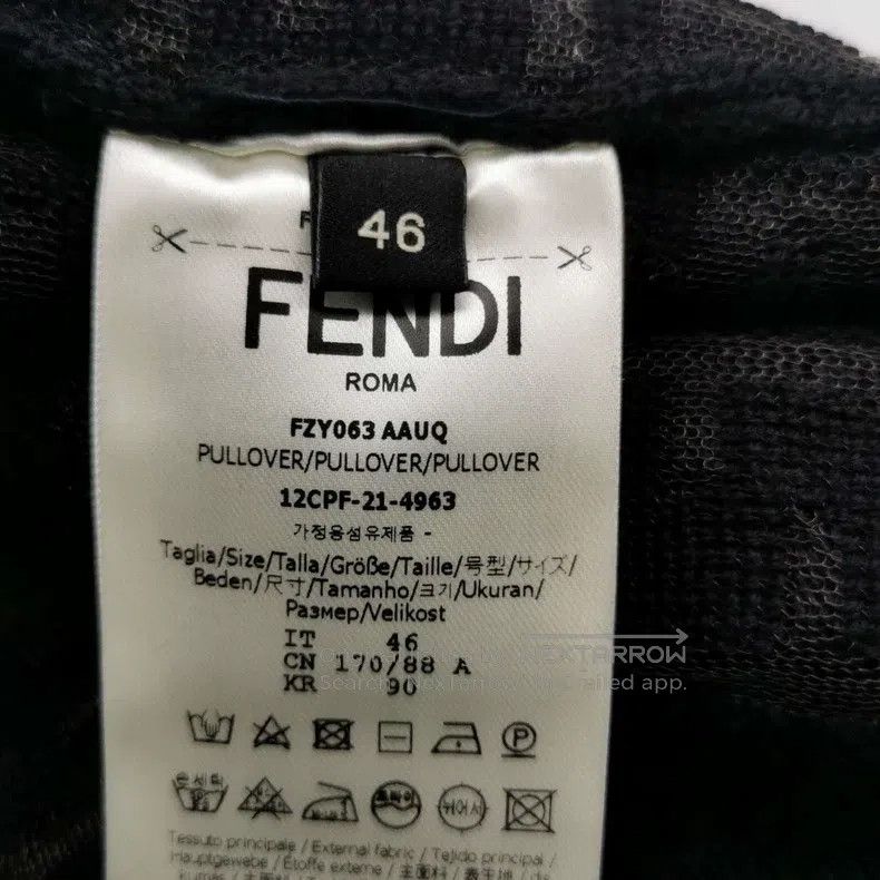 Fendi Fendi Men's black FF all-over print wool knitwear, 90% woo Size US S / EU 44-46 / 1 - 6 Thumbnail
