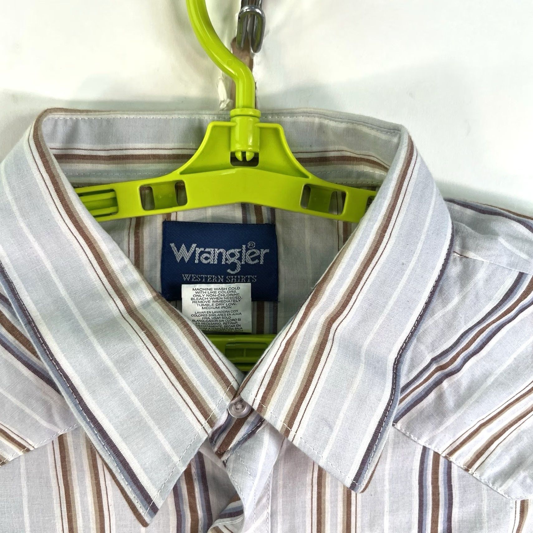 Wrangler VTG Wrangler Western Pearlsnap Striped Shirt Mens Size 2XT Size US XXL / EU 58 / 5 - 4 Thumbnail