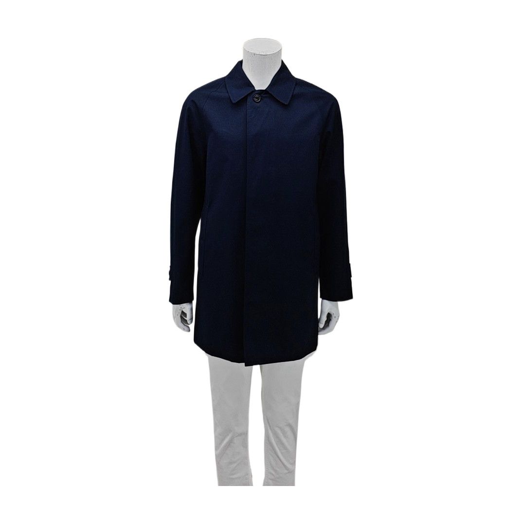 Burberry Burberry Navy Blue Cotton Trench Coat 48 Size US M / EU 48-50 / 2 - 1 Thumbnail