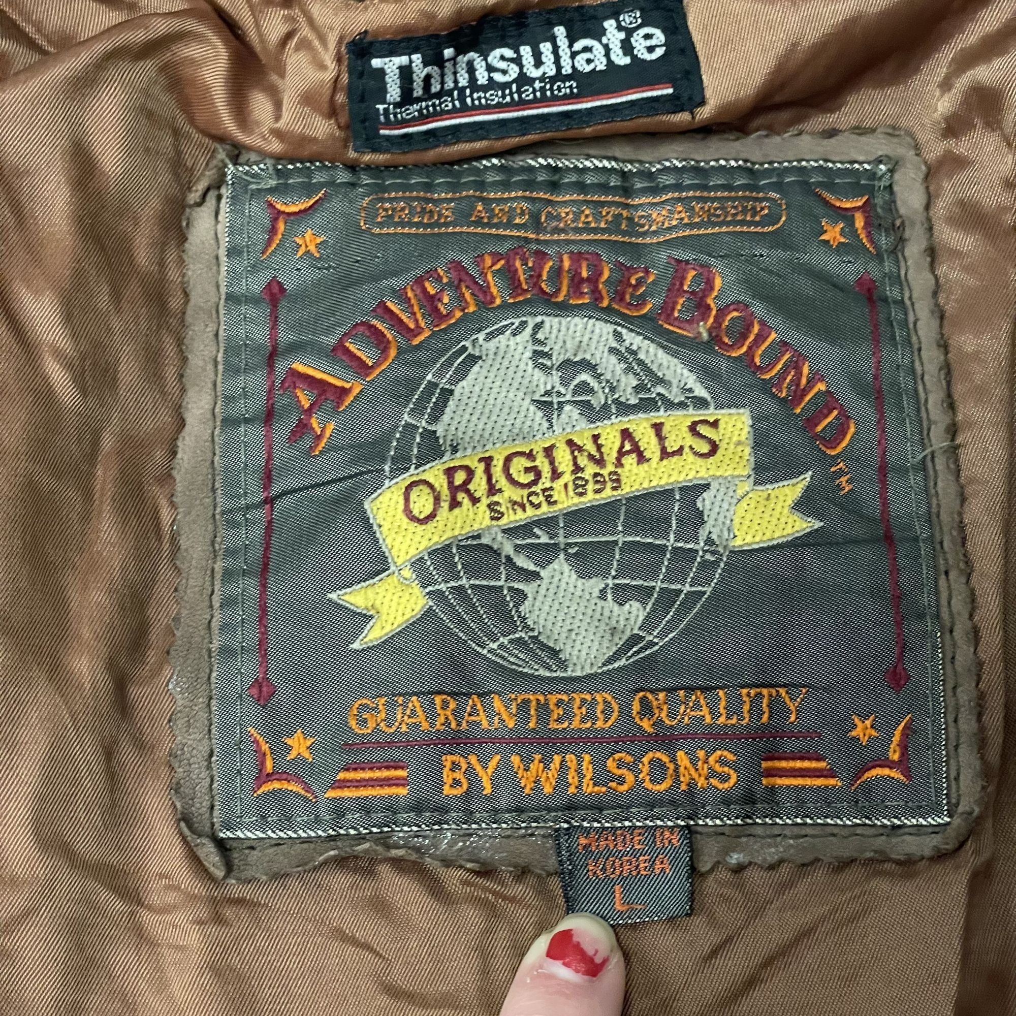 Adventure Bound 80s Adventure Bound WILSONS Leather BOMBER Motorcycle Jacket Size US L / EU 52-54 / 3 - 6 Thumbnail