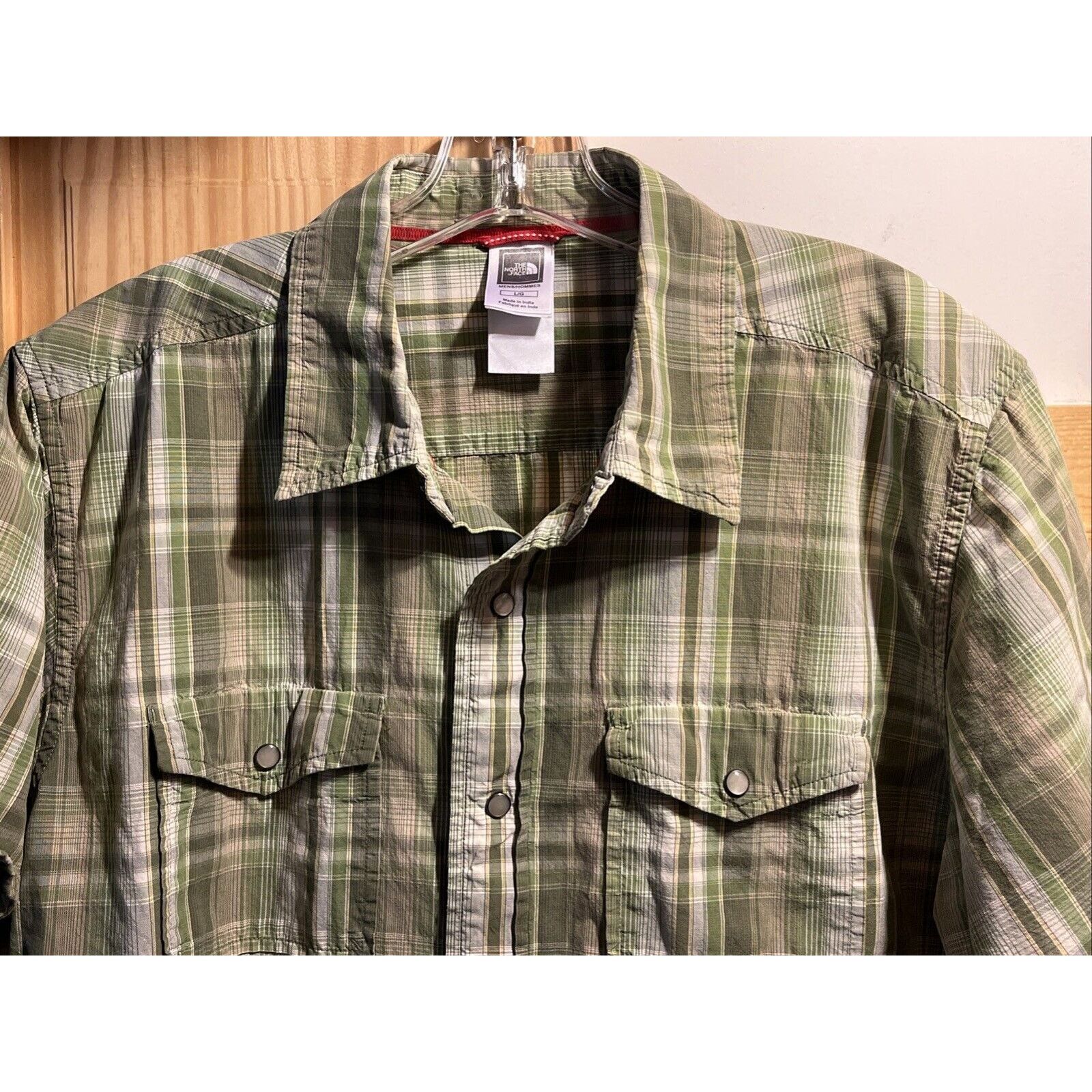 The North Face The North Face Men Shirt L Green Plaid Snap Button SS Hiking Size US L / EU 52-54 / 3 - 4 Thumbnail