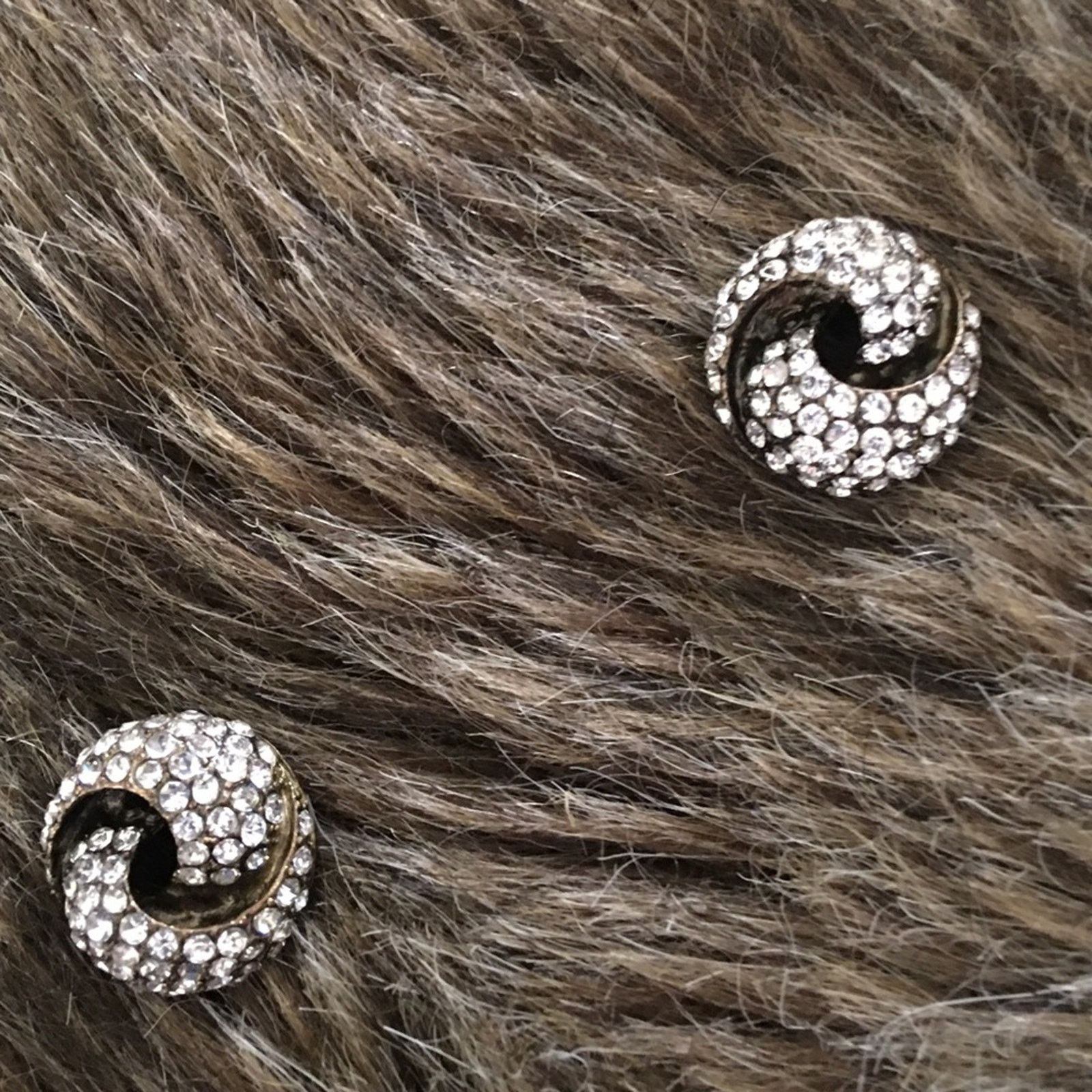 Vintage Vintage rhinestone swirl pierced earrings Size ONE SIZE - 5 Thumbnail