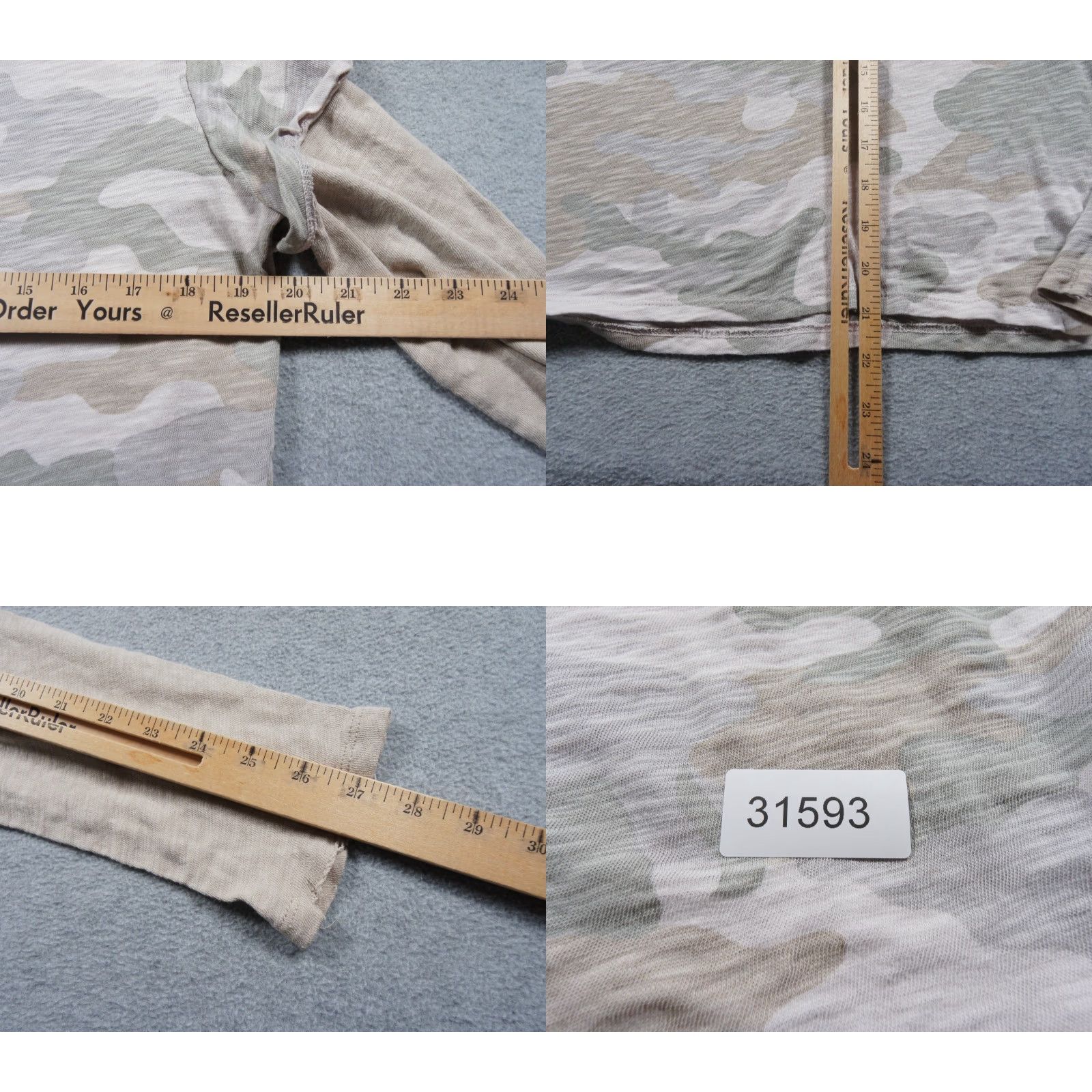 Vintage ATM Shirt Womens Large Camo Long Sleeve Lightweight Tee Distressed Worn Ladies Size L / US 10 / IT 46 - 8 Thumbnail