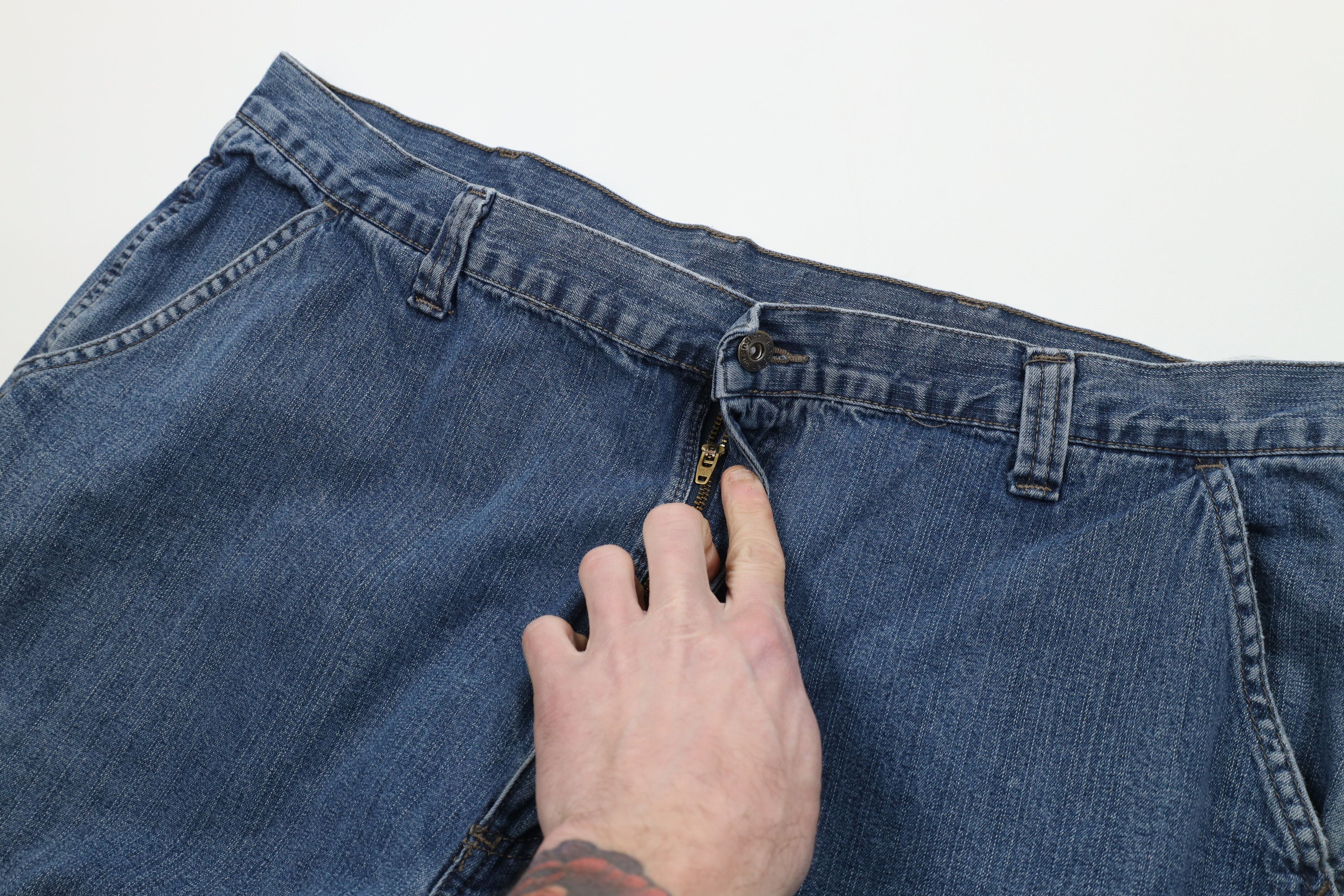 Wrangler Vintage Wrangler Fit Wide Leg Dungaree Cargo Jeans Blue Size US 40 / EU 56 - 9 Thumbnail