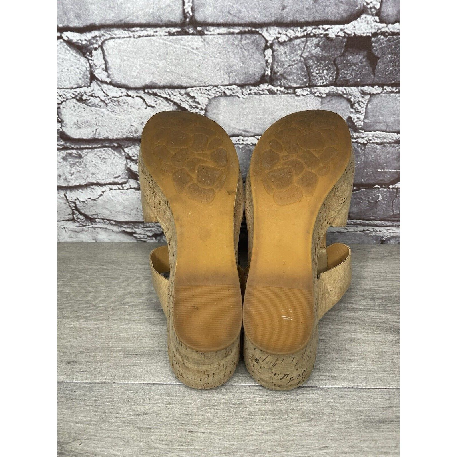 Other Kork Ease Tan Leather Cork Platform Strap High Wedge Sandals Size US 10 / IT 40 - 7 Thumbnail