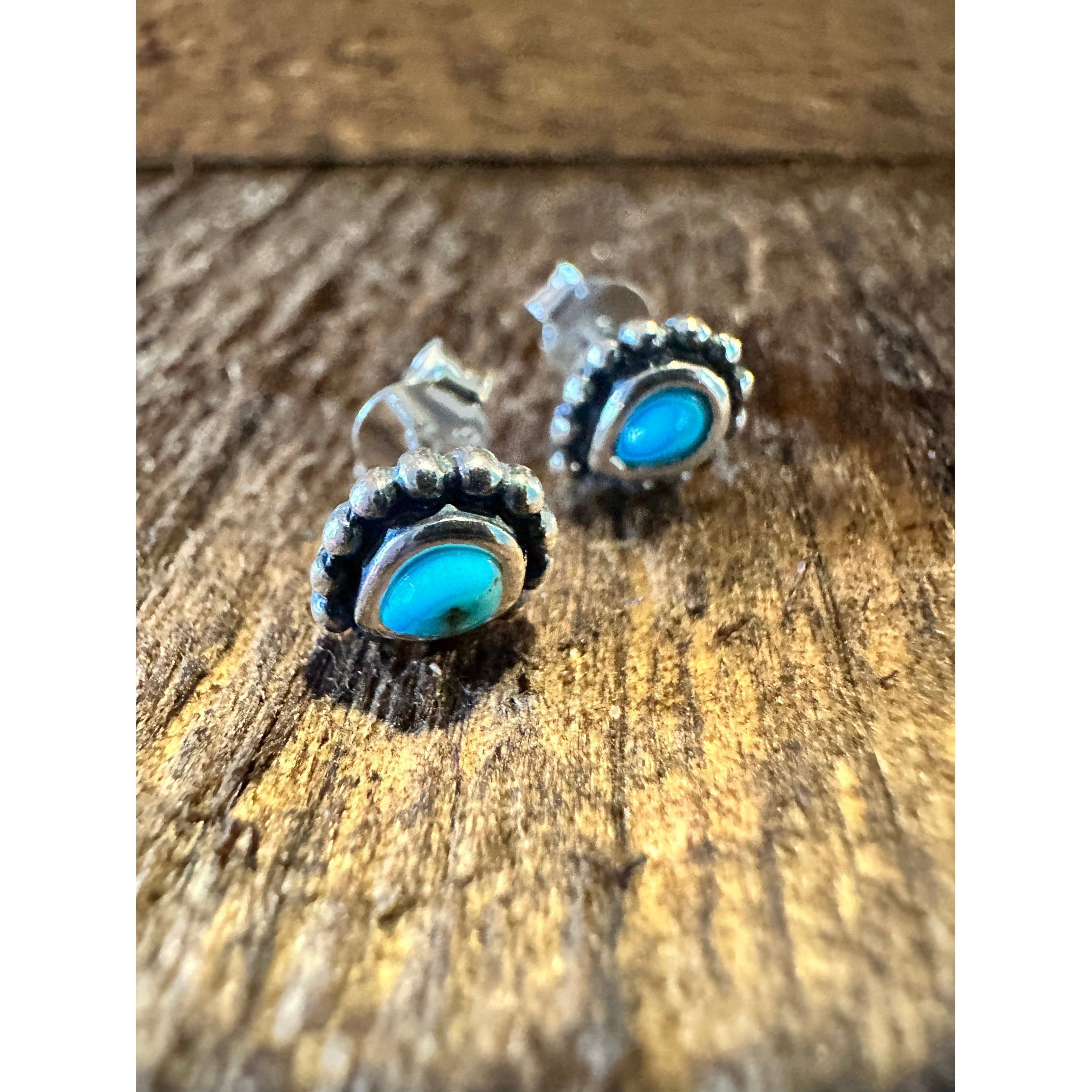 Other Navajo Sterling Silver Teardrop Turquoise Earrings with Gift Size ONE SIZE - 5 Thumbnail