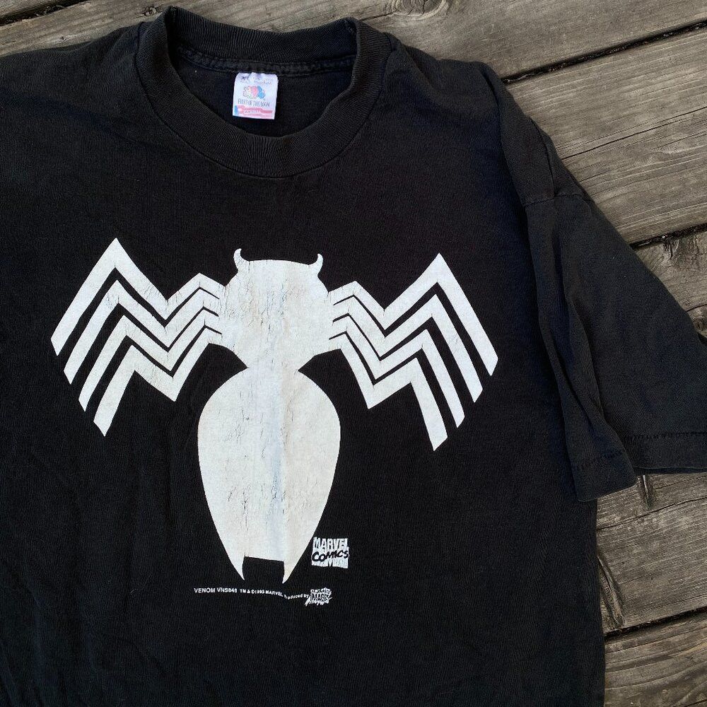Fruit Of The Loom × Marvel Comics × Vintage Vintage 1993 Marvel Venom VNS846 Marvel Comics Spiderman Pr Size US XL / EU 56 / 4 - 1 Thumbnail