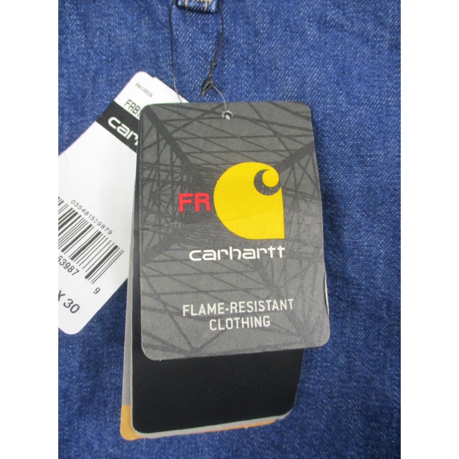 Carhartt Carhartt FR Denim Dungaree Jeans 34x30 Mens Blue Original Fit Work FRB13-DNM Size US 34 / EU 50 - 3 Thumbnail
