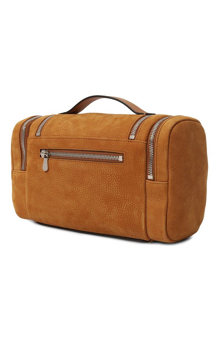 Brunello Cucinelli o1la1rc1a0325 Size: OS/ Leather Beauty Case in Brown Size ONE SIZE - 2 Thumbnail