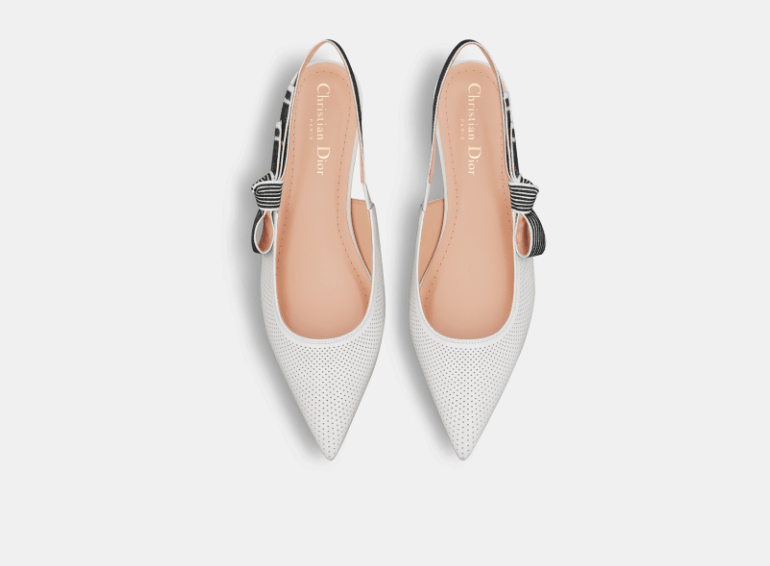 Dior o1w1db10426 KCF009 Toujours Slingback Flats in White Size US 10 / IT 40 - 3 Thumbnail