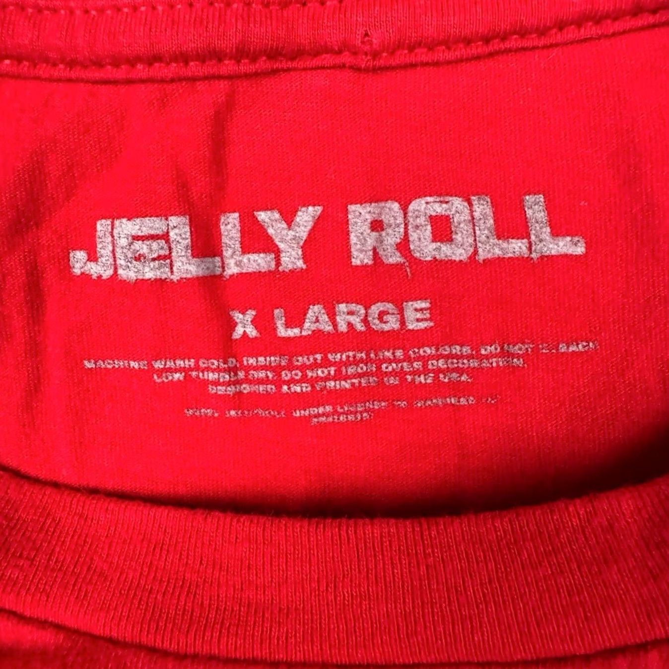 Vintage Jelly Roll Ain't No Saving Men's Graphic T-Shirt Red XL Short Sleeve Large Praying Hand Graphic on Front Size US XL / EU 56 / 4 - 3 Thumbnail
