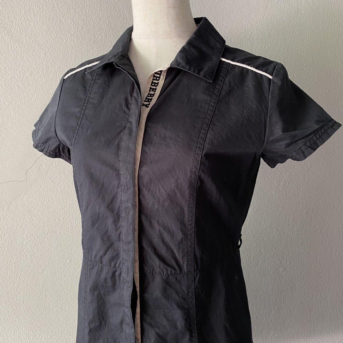 Burberry BURBERRY Black Short-Sleeve Shirt Dress Size S / US 4 / IT 40 - 14 Thumbnail