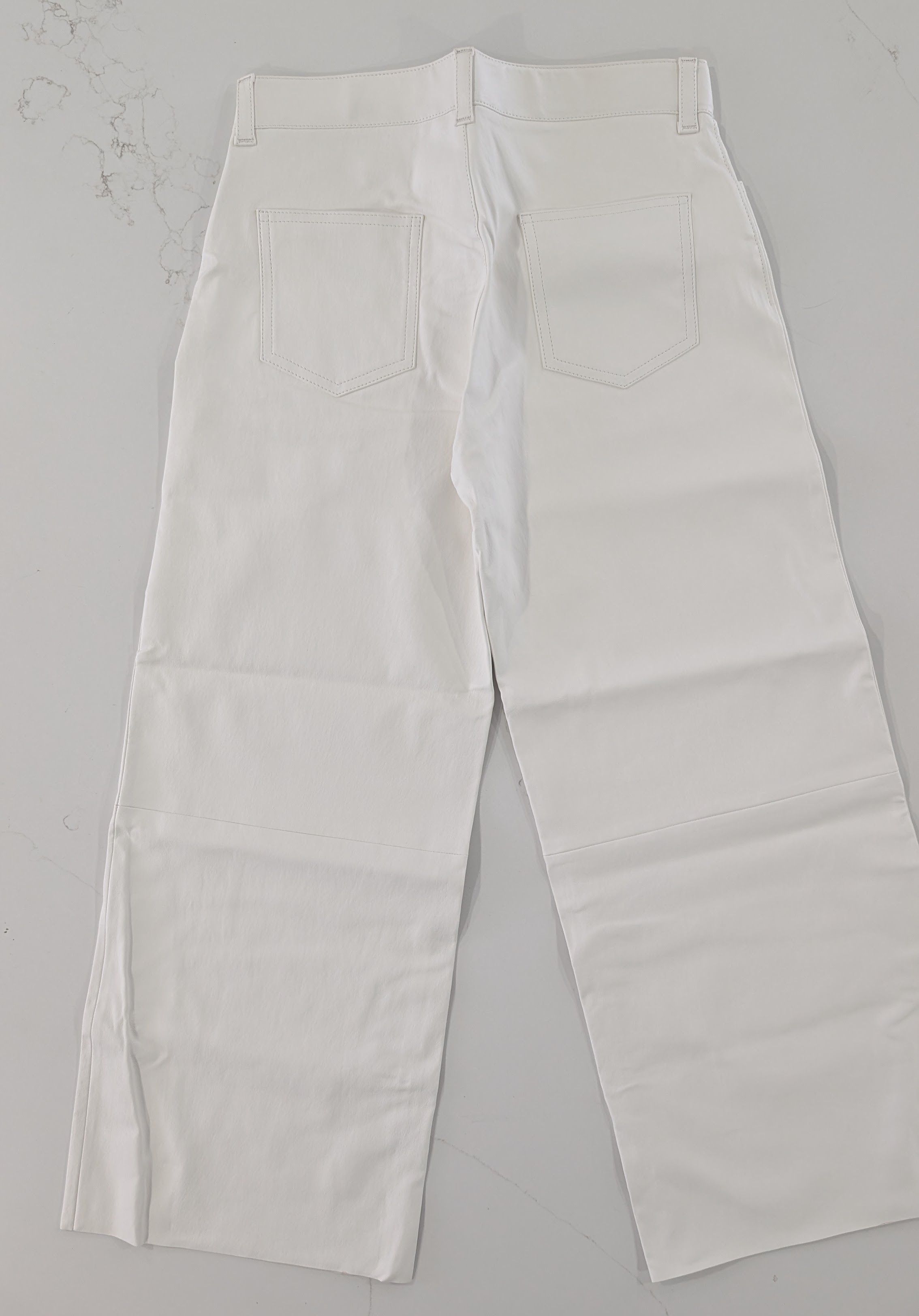 Other STOULS Paris Lilou White Lambskin Leather Pants Wide Leg Size 30" / US 8 / IT 44 - 2 Thumbnail