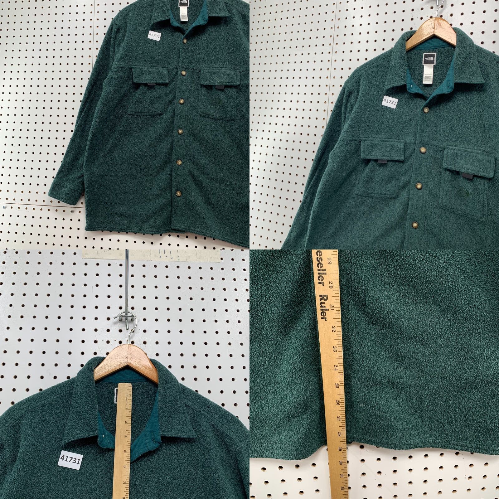 The North Face The North Face Fleece Button-Up Shirt Mens Small Green Outdoor Long Sleeve with Pocket Size US S / EU 44-46 / 1 - 8 Thumbnail