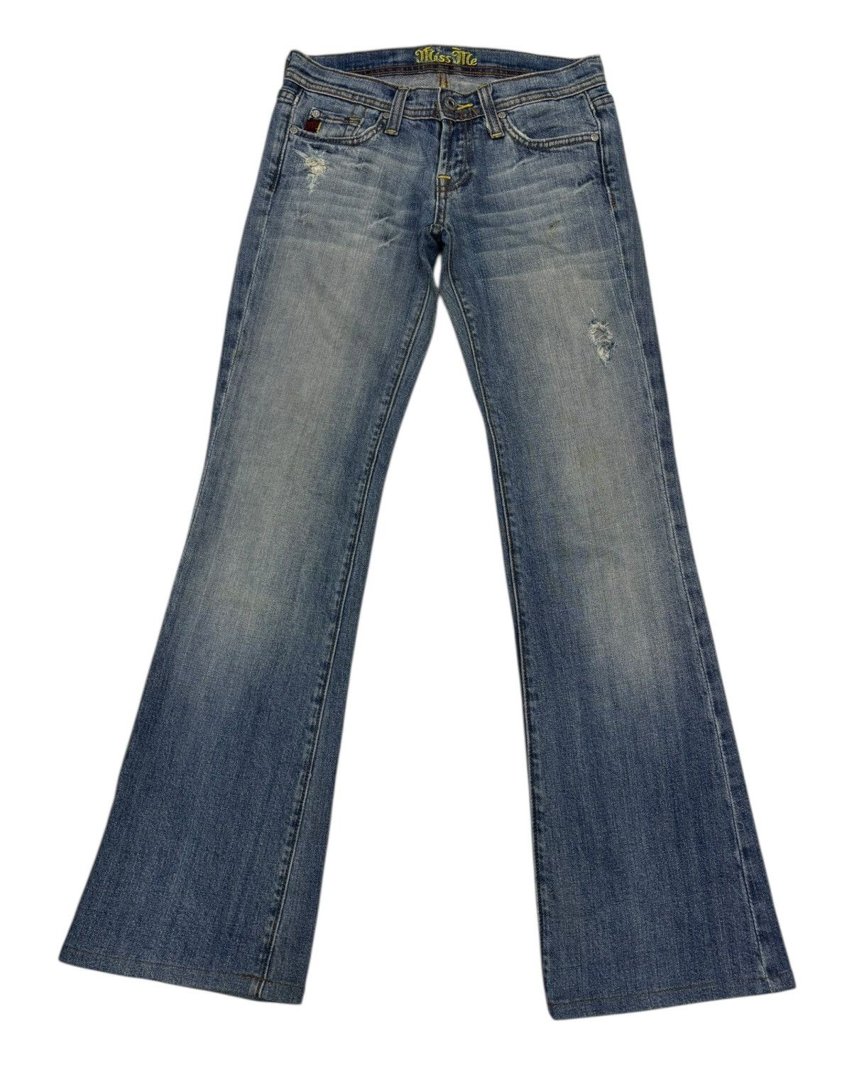 MR & MRS ITALY × Miss Me Vintage Flared Jeans Miss Me Bootcut Distressed Denim Jeans Size 28" / US 6 / IT 42 - 1 Thumbnail