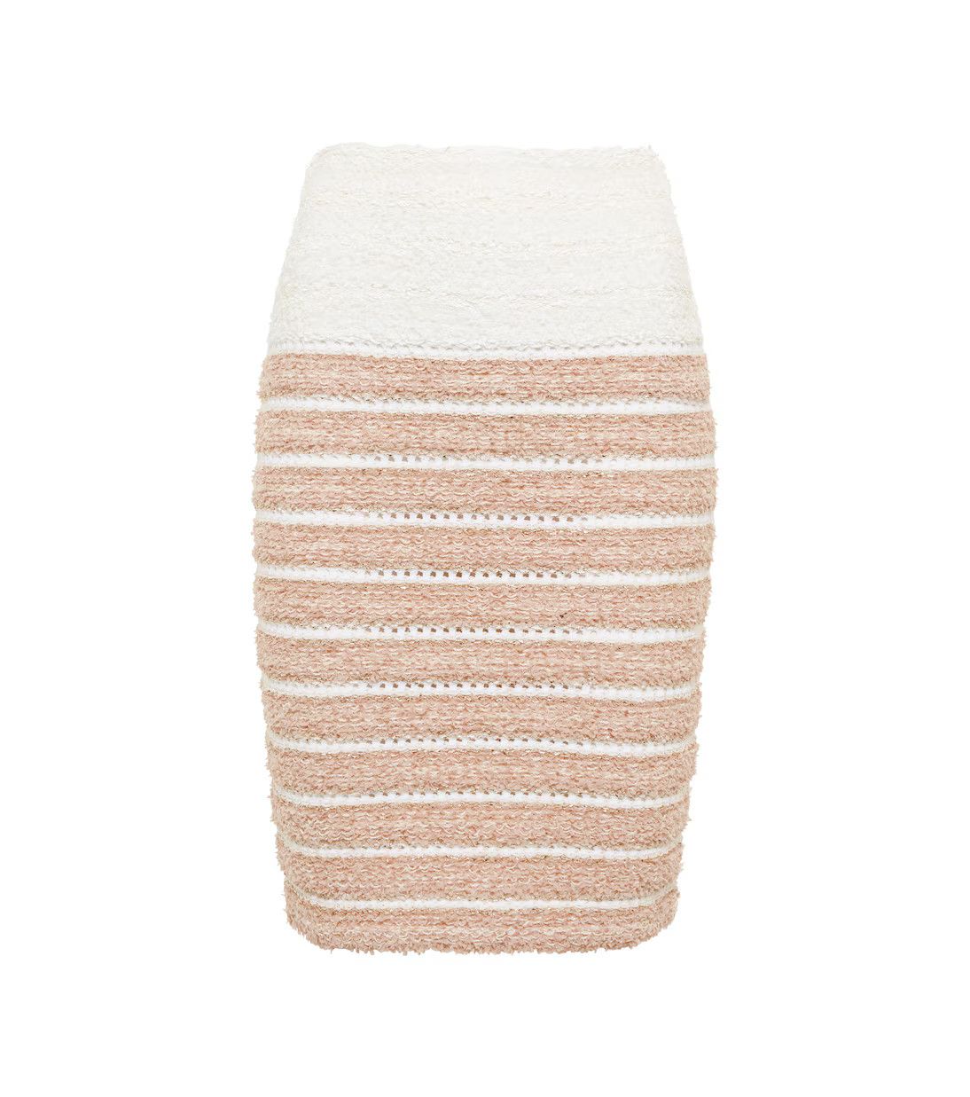 Balmain o1y0625 Midi Skirt in Blush/White Size 30" / US 8 / IT 44 - 1 Thumbnail