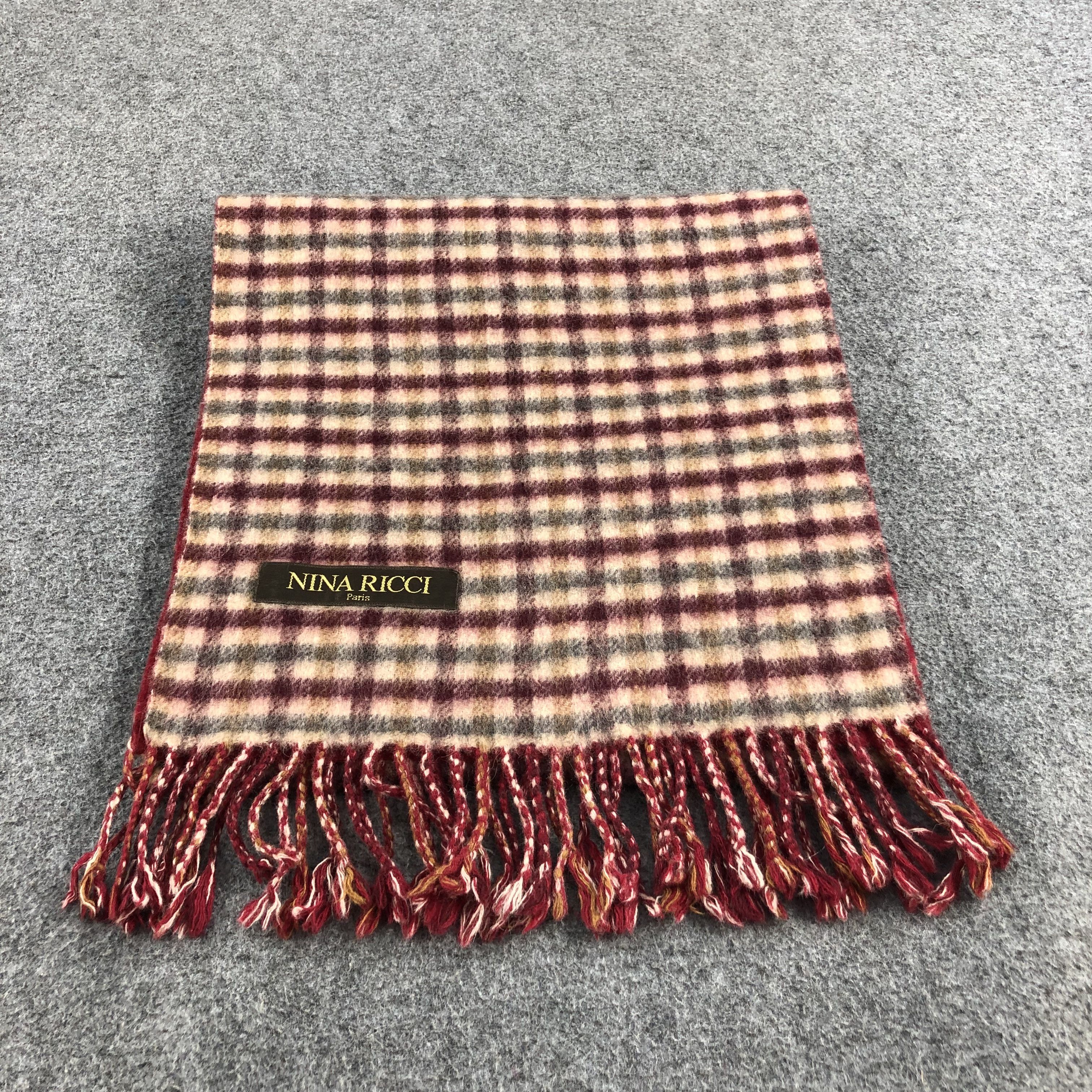 Nina Ricci Nina Ricci Gingham Wool Scarf Muffler V839 Size ONE SIZE - 1 Thumbnail
