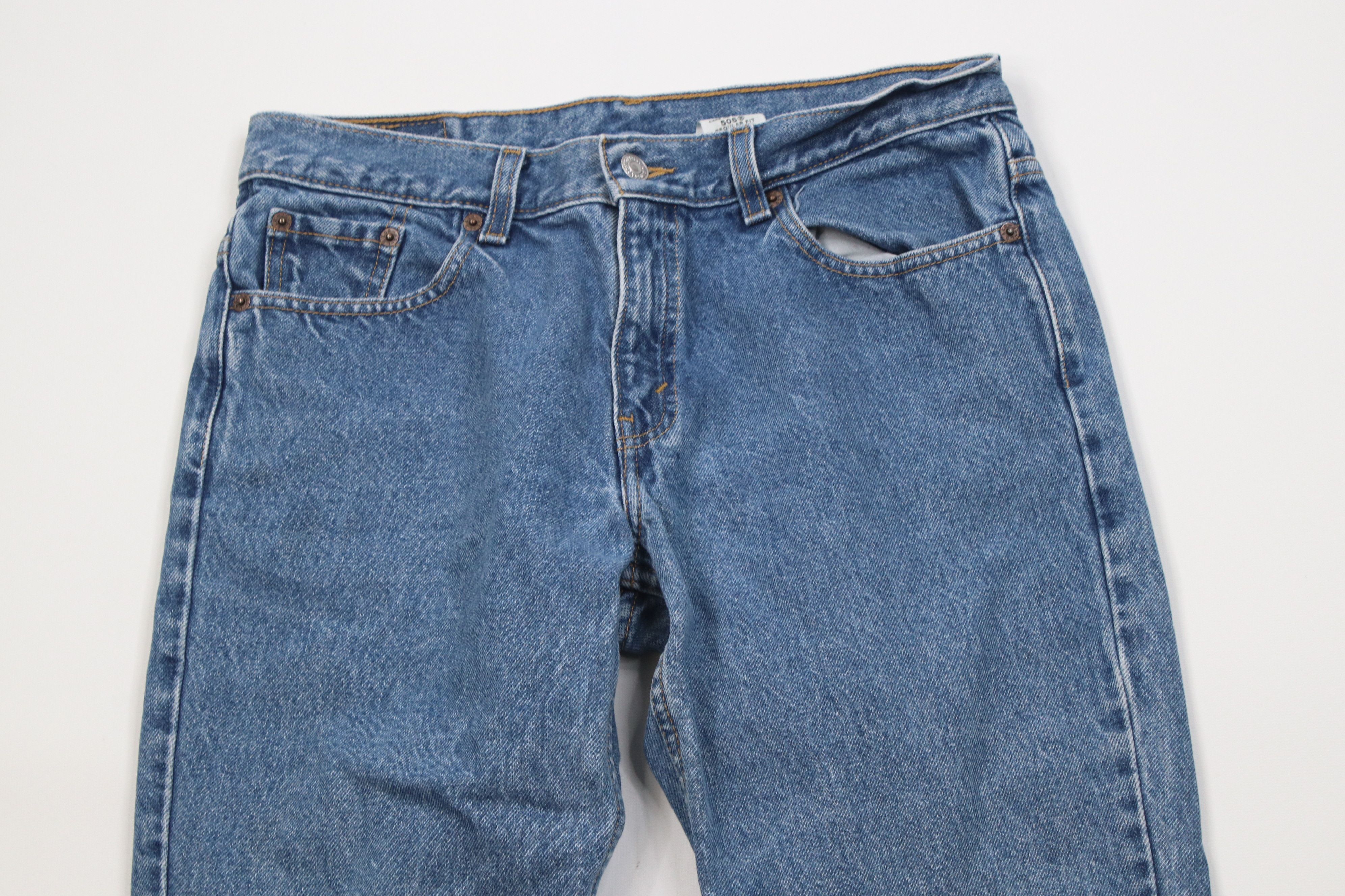 Levi's Vintage Y2K Levis 505 Off Regular Straight Leg Jeans Blue Size 32" / US 10 / IT 46 - 2 Thumbnail
