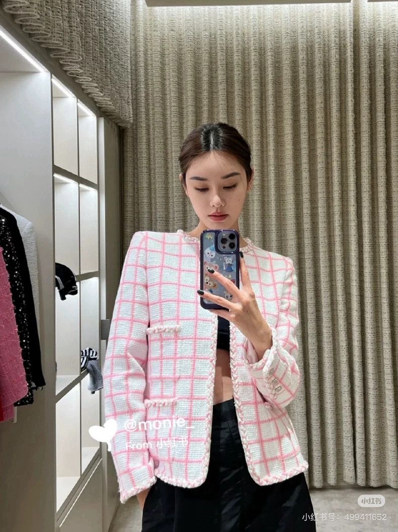 Chanel Chanel 23c pink and white plaid jacket Size XS / US 0-2 / IT 36-38 - 6 Thumbnail