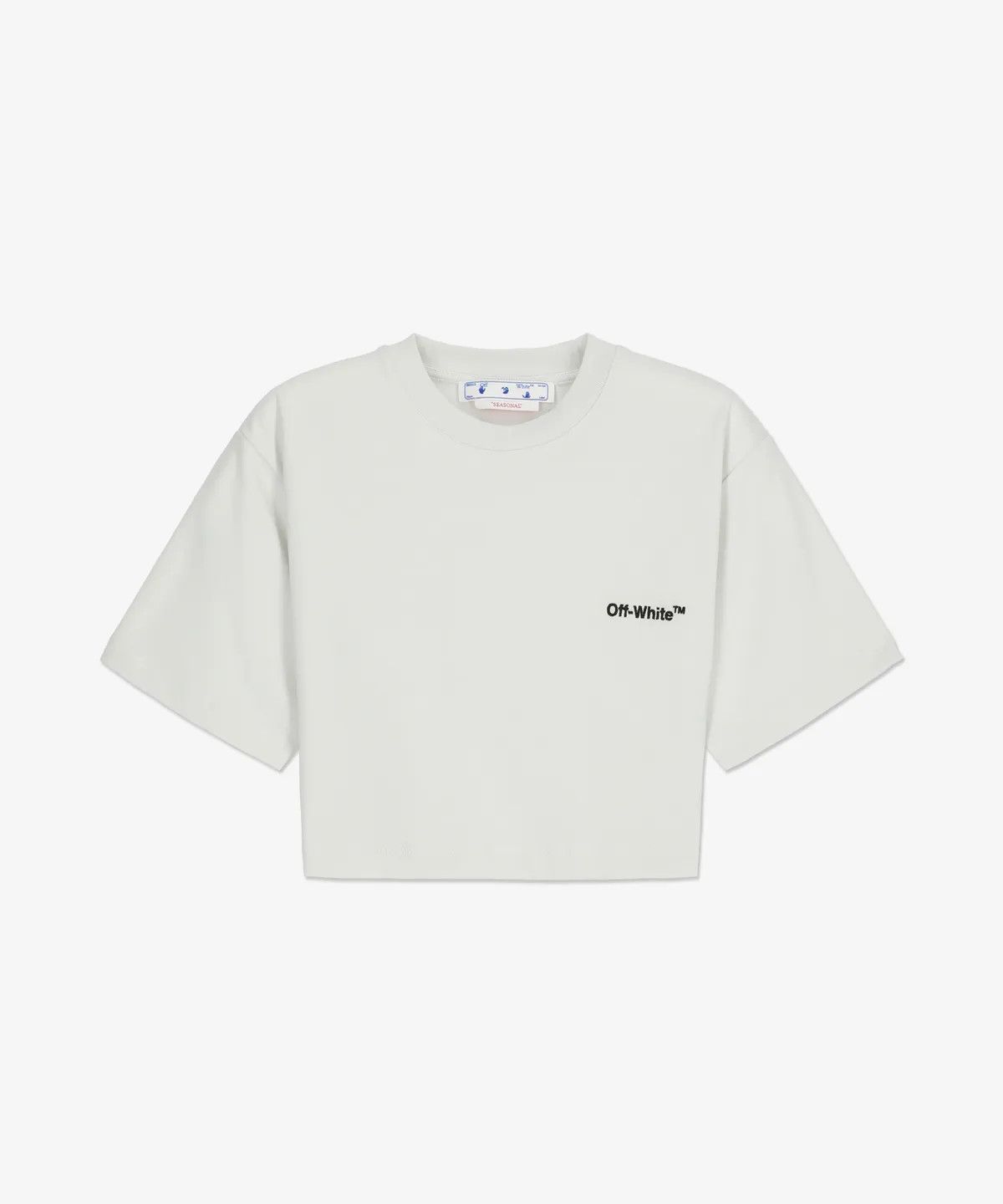 Off-White o1gr1nt0325 Helvetica Cropped T-Shirt in White Size S / US 4 / IT 40 - 1 Thumbnail