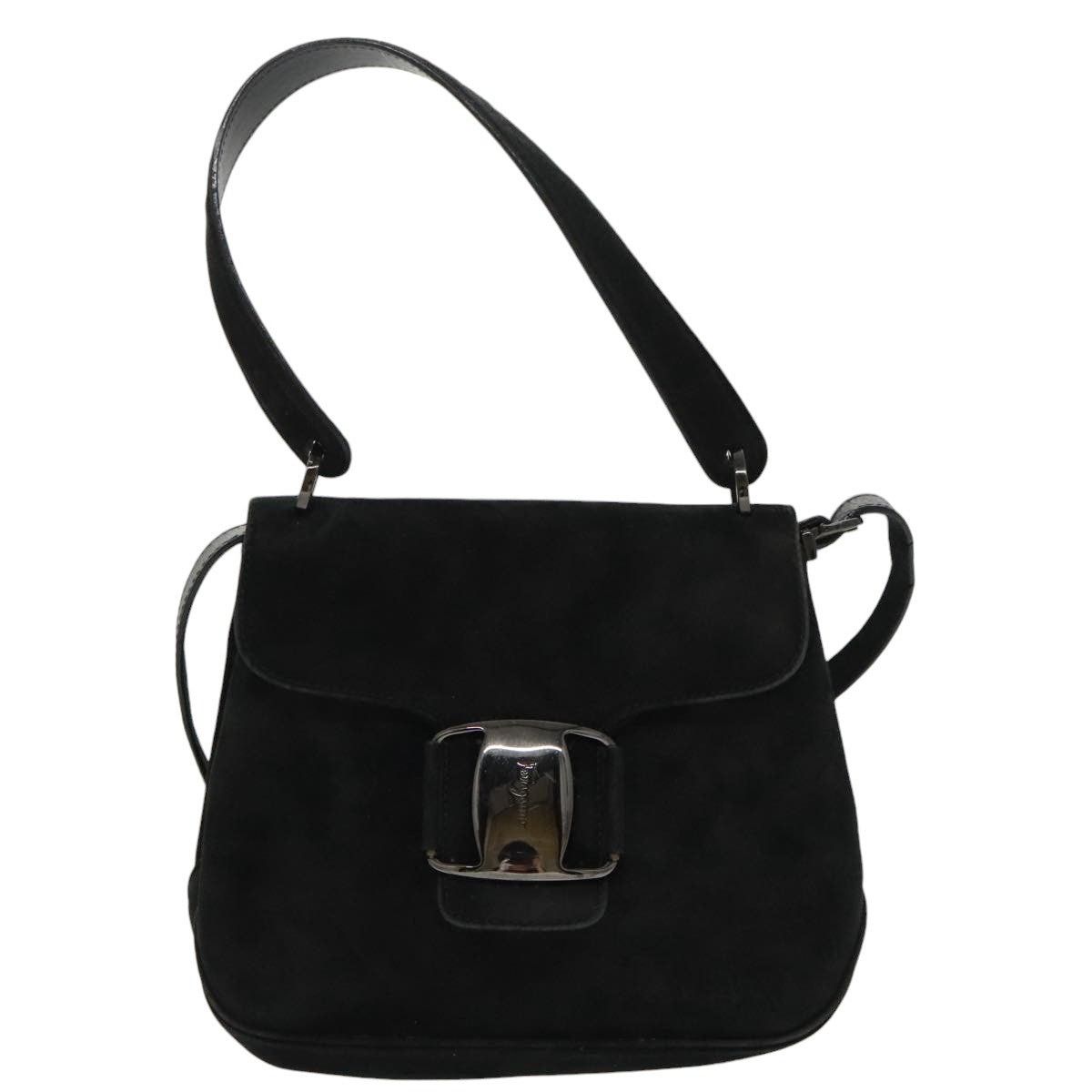 Salvatore Ferragamo Salvatore Ferragamo Hand Bag Suede Black Silver Size ONE SIZE - 13 Thumbnail