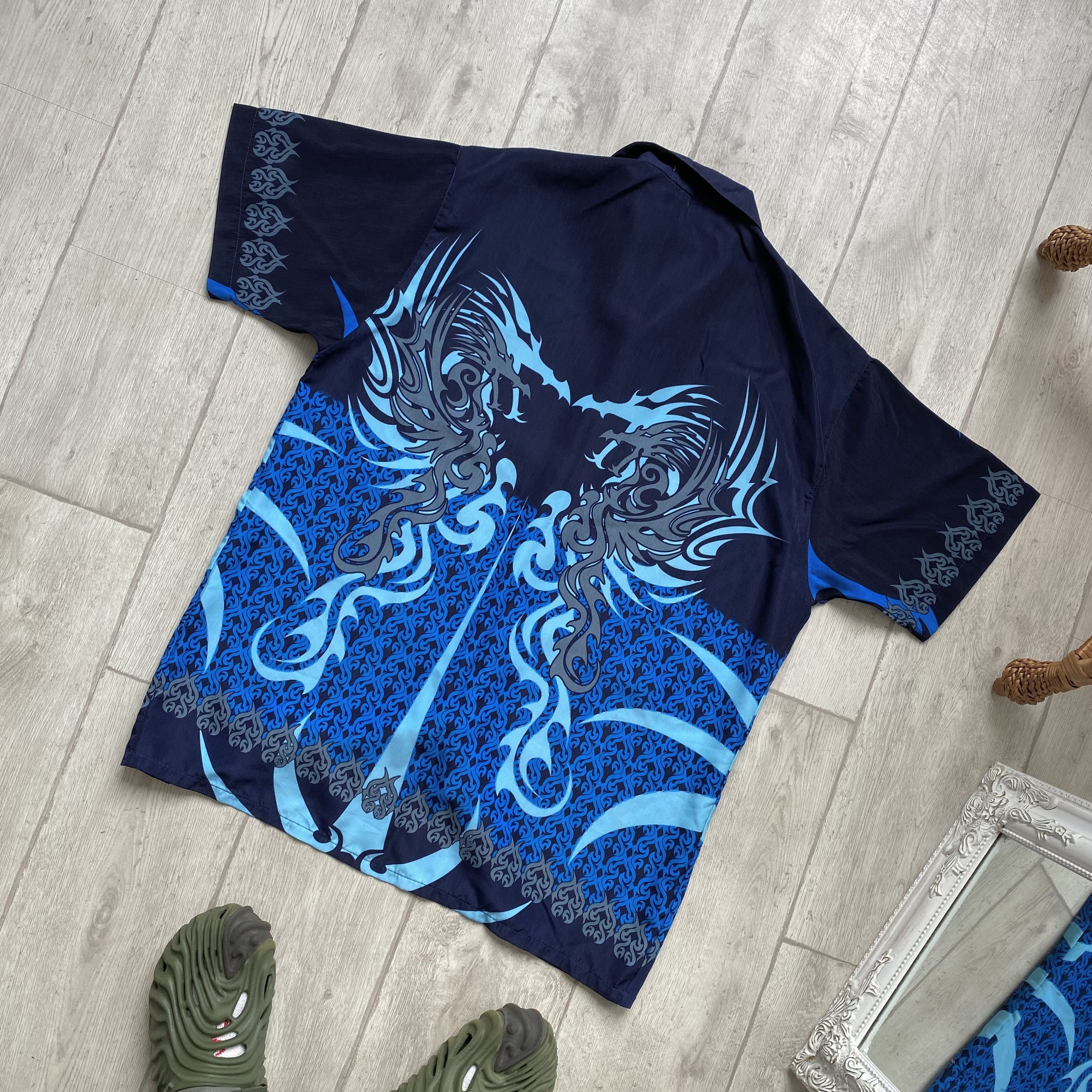 Japanese Brand 🐲 Vintage Japanese Dragon Crazy Shirt Y2K Short sleeve Size US L / EU 52-54 / 3 - 6 Thumbnail