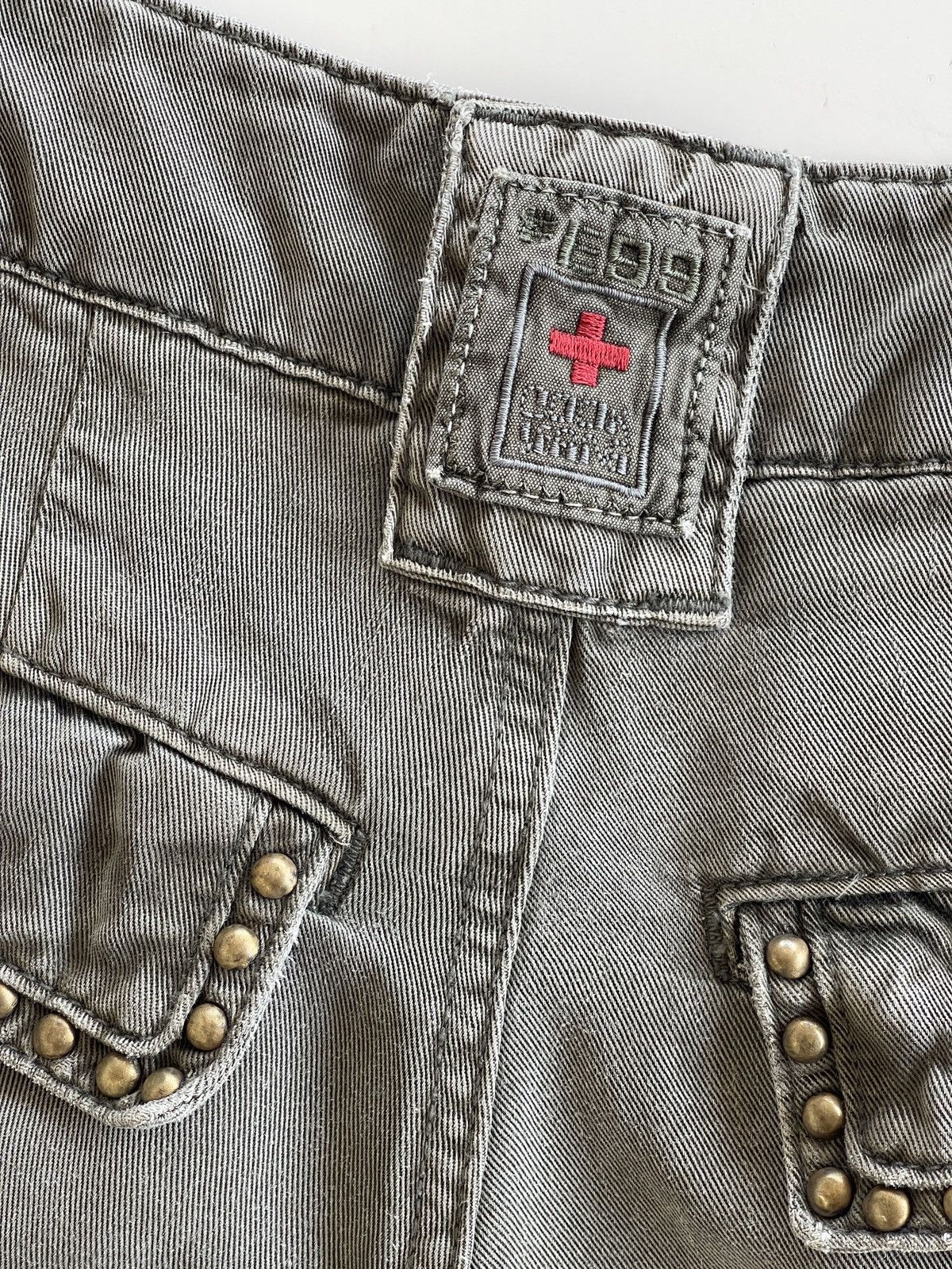 Cook Jeans Y2K Studded Bondage Flare Cargo If Six Was Nine Pants Size 28" / US 6 / IT 42 - 16 Thumbnail