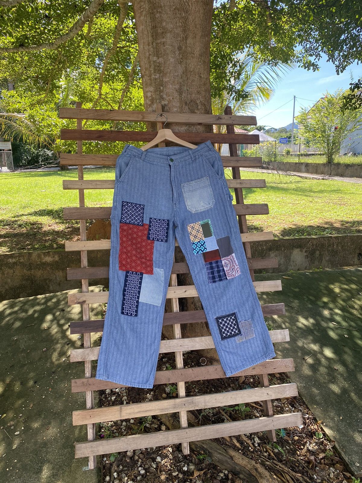 Japanese Brand Vintage Patchwork Oshkosh Carpenter Reworked Pants Size US 33 - 4 Thumbnail