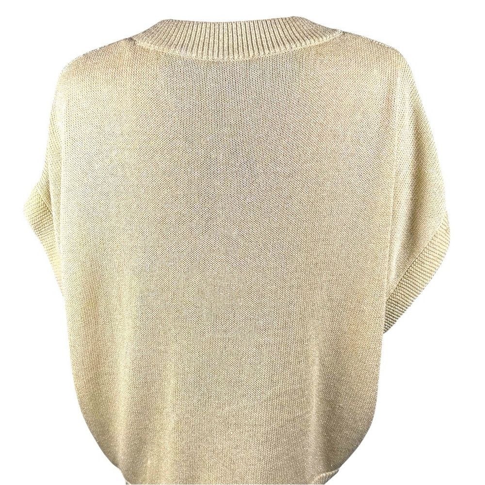 Vince Camuto NWT New $79 Vince Camuto Metallic V-Neck Pale Sand Silver S Size XL / US 12-14 / IT 48-50 - 2 Thumbnail
