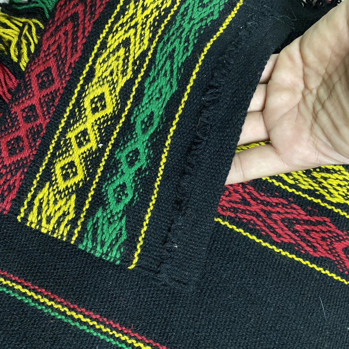 Handmade × Vintage Handmade Rasta poncho Size ONE SIZE - 10 Thumbnail